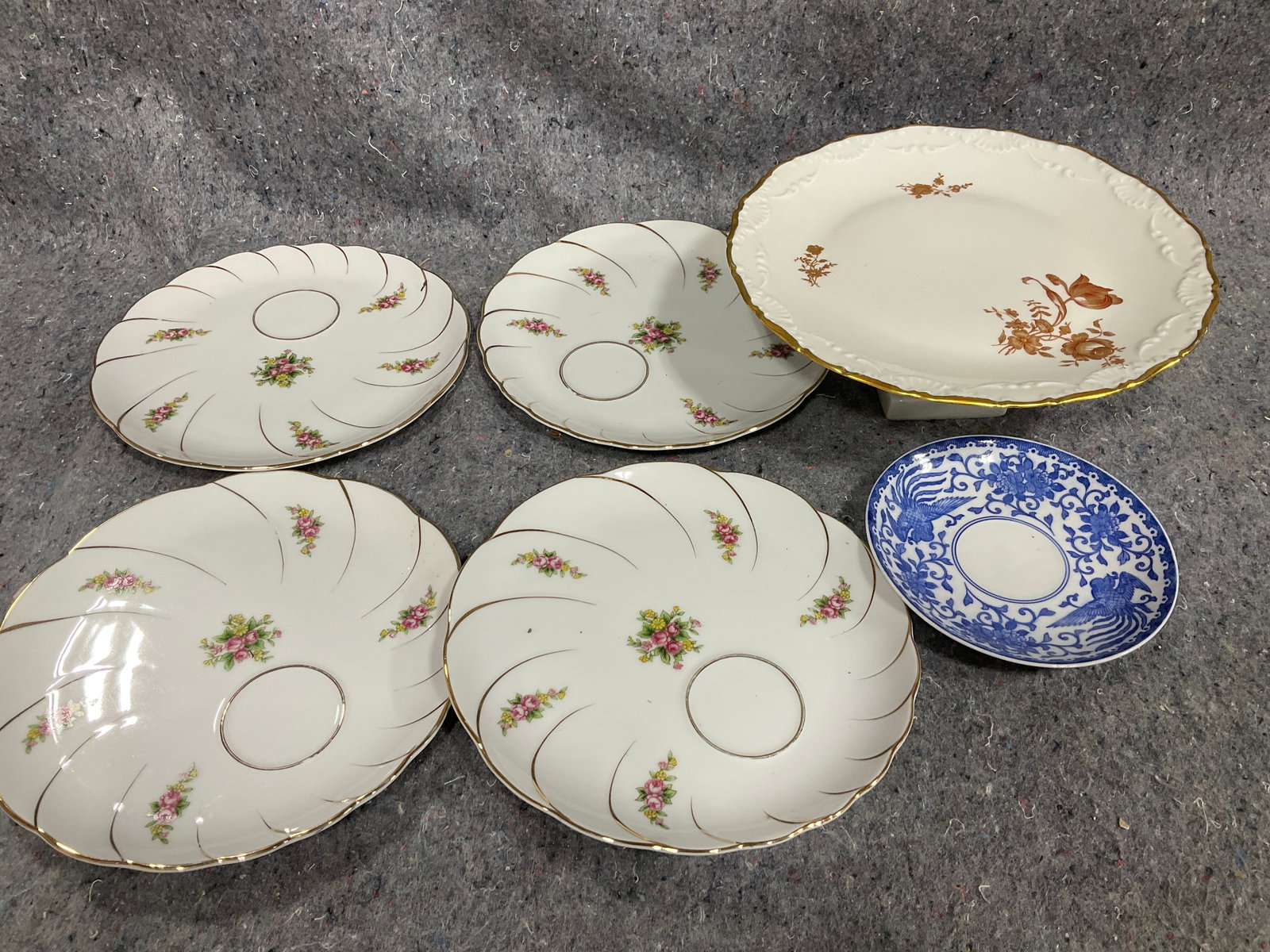 Various Ceramic Saucers, Footed Dish, and more: Various Ceramic Saucers, Footed Dish, and more
