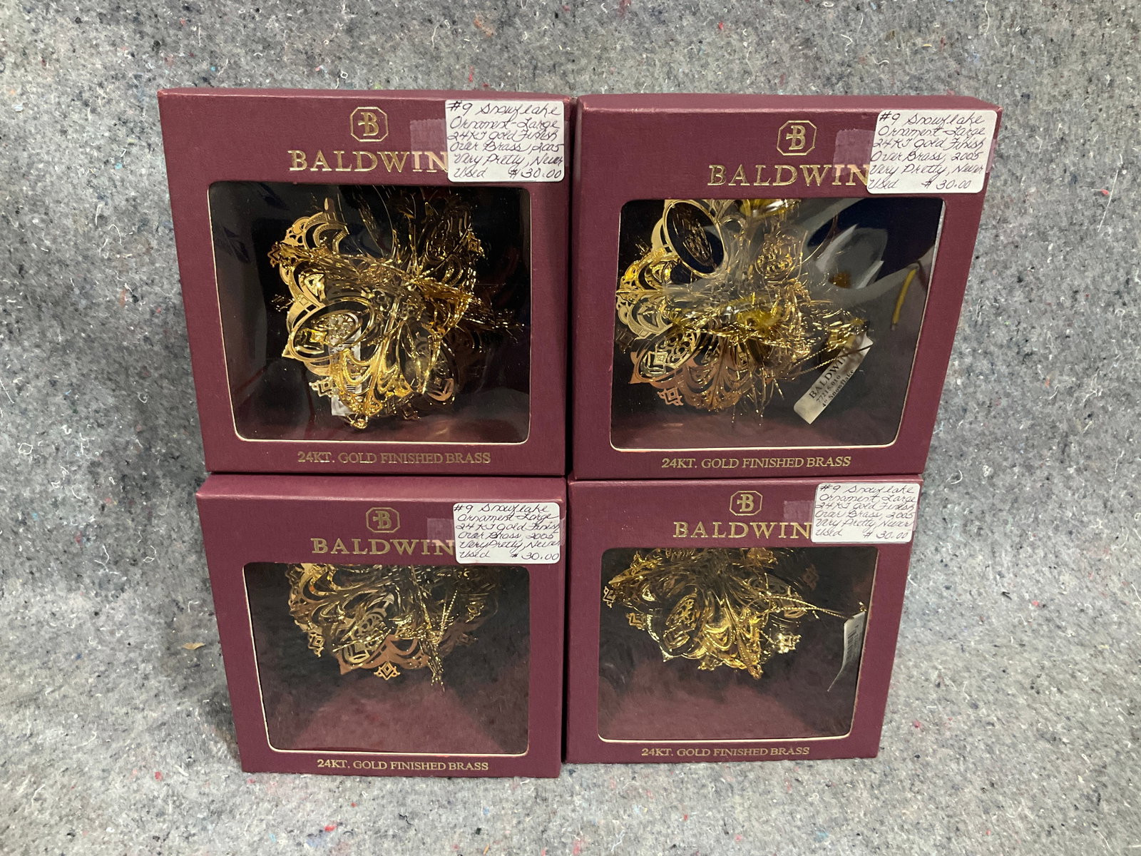 Various Baldwin Brass Ornaments *new in box*: Various Baldwin Brass Ornaments *new in box*