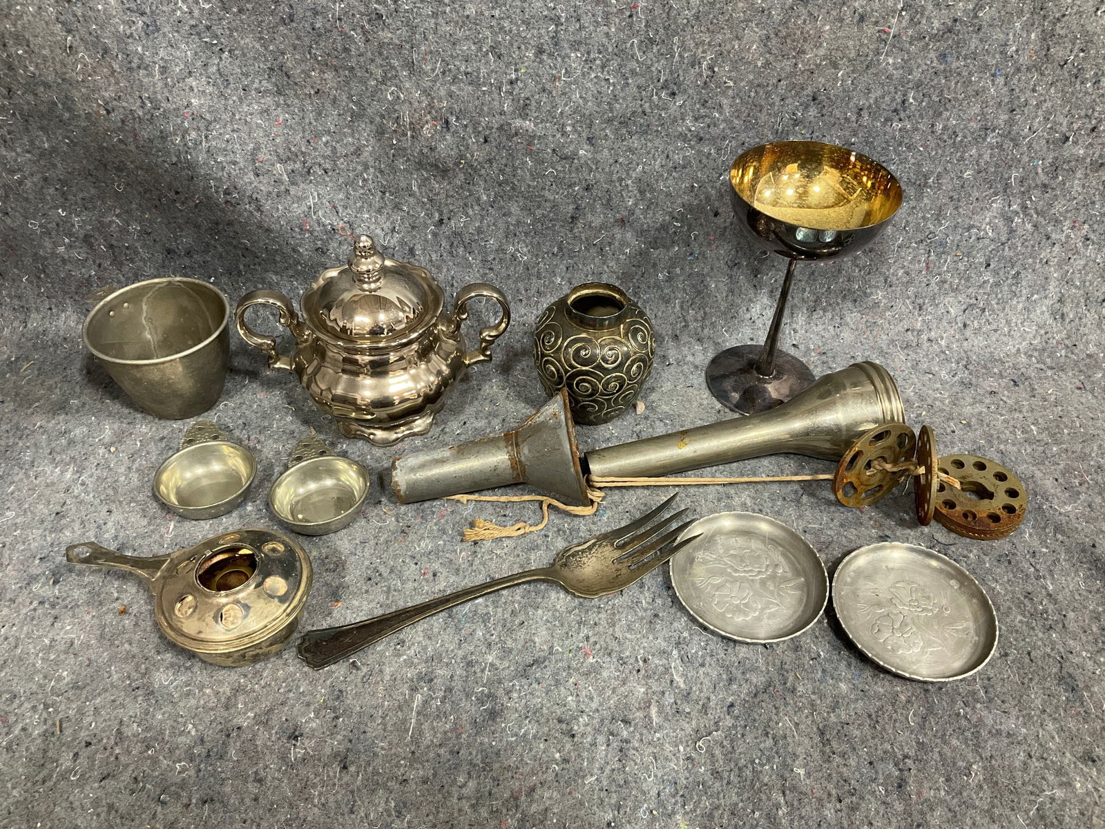 F.B. Roger silver company cup, Hutschenreutger Selb footed bowl, and more: F.B. Roger silver company cup, Hutschenreutger Selb footed bowl, and more