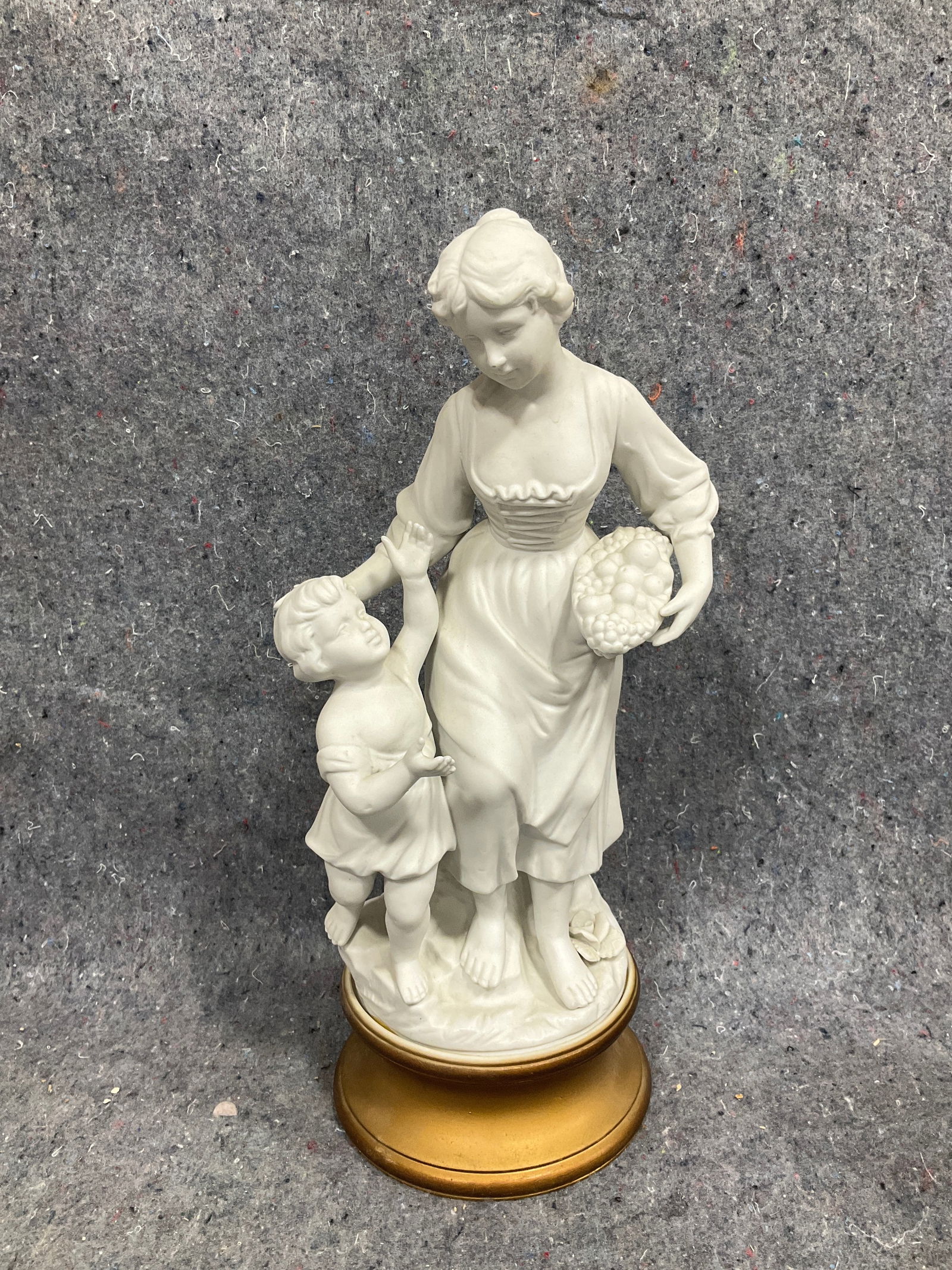 Vintage bisque porcelain figure(19th cnetury-14in tall): Vintage bisque porcelain figure(19th cnetury-14in tall)