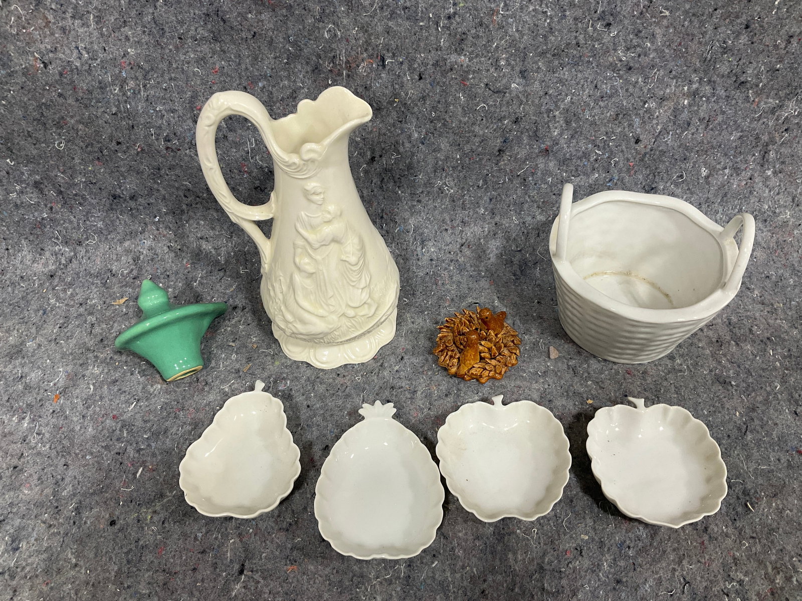 Samuel Alcock Ceramic Pitcher, Porcelain Fruit Shaped Dishes, and more (Tallest - 7.5in) (1 of 1)