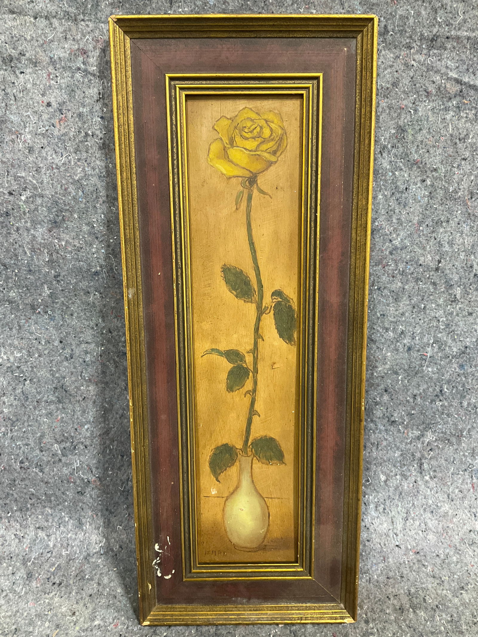 Framed floral artwork(7.5inx19.5in) (1 of 1)