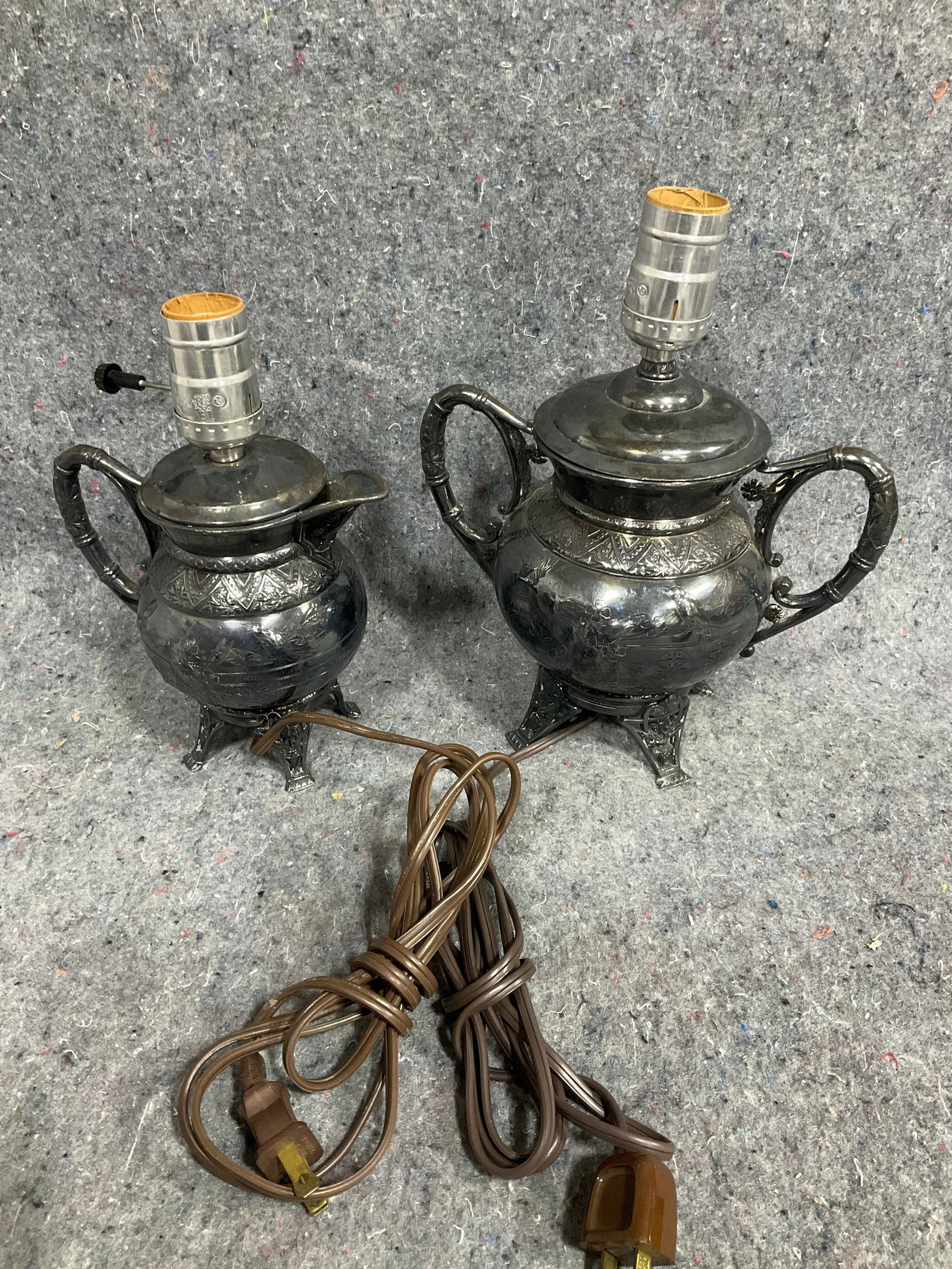 Vintage sterling lamps(10in tall): Vintage sterling lamps(10in tall)