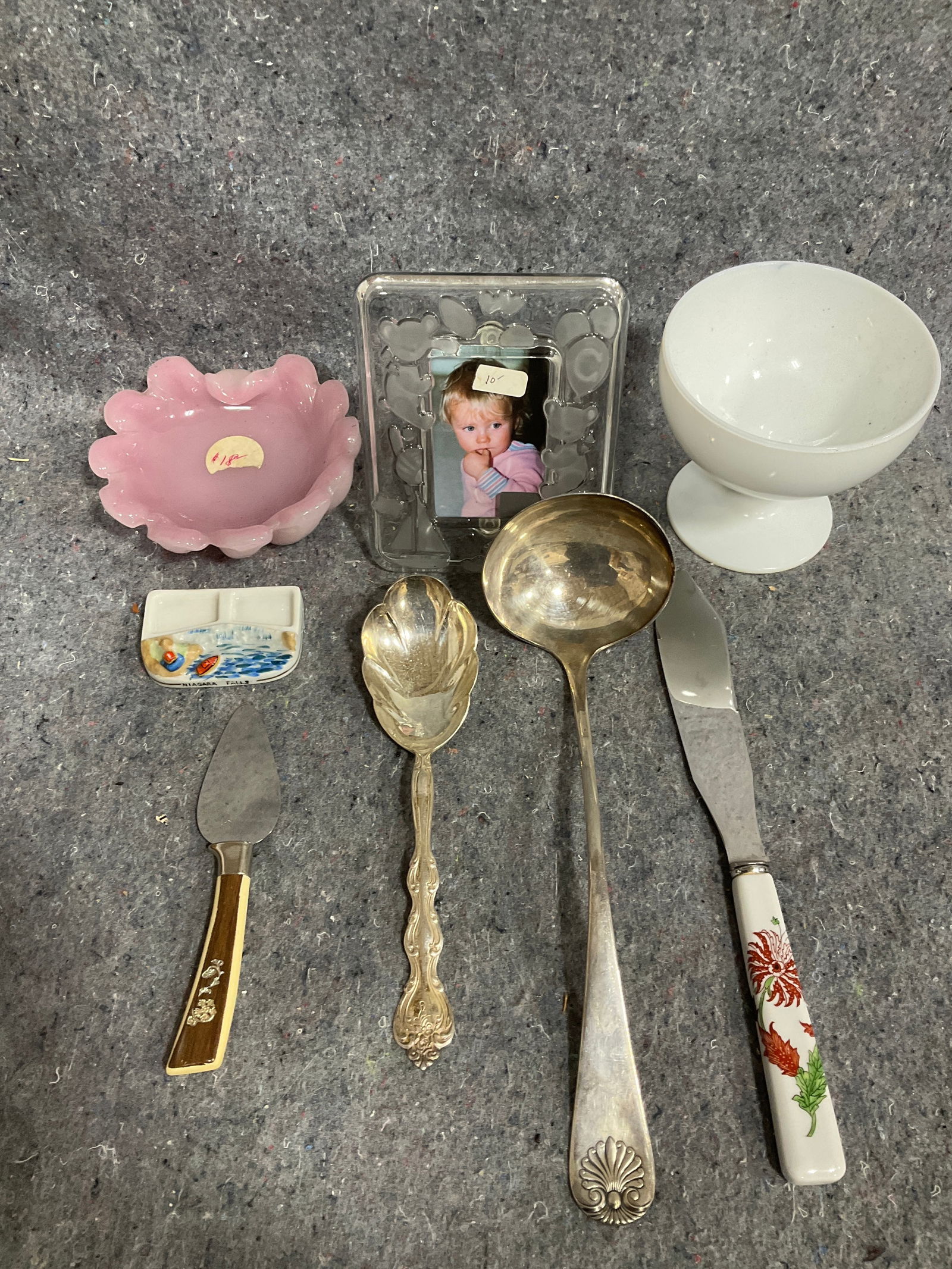 Mikasa frame(5inx6in), Murano glass shell bowl, vintage utensils, and more: Mikasa frame(5inx6in), Murano glass shell bowl, vintage utensils, and more