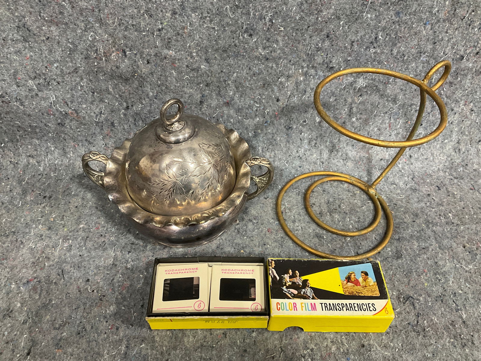 Vintage slides, Aurora Company quadruple plated serving dish(6in tall) and more: Vintage slides, Aurora Company quadruple plated serving dish(6in tall) and more