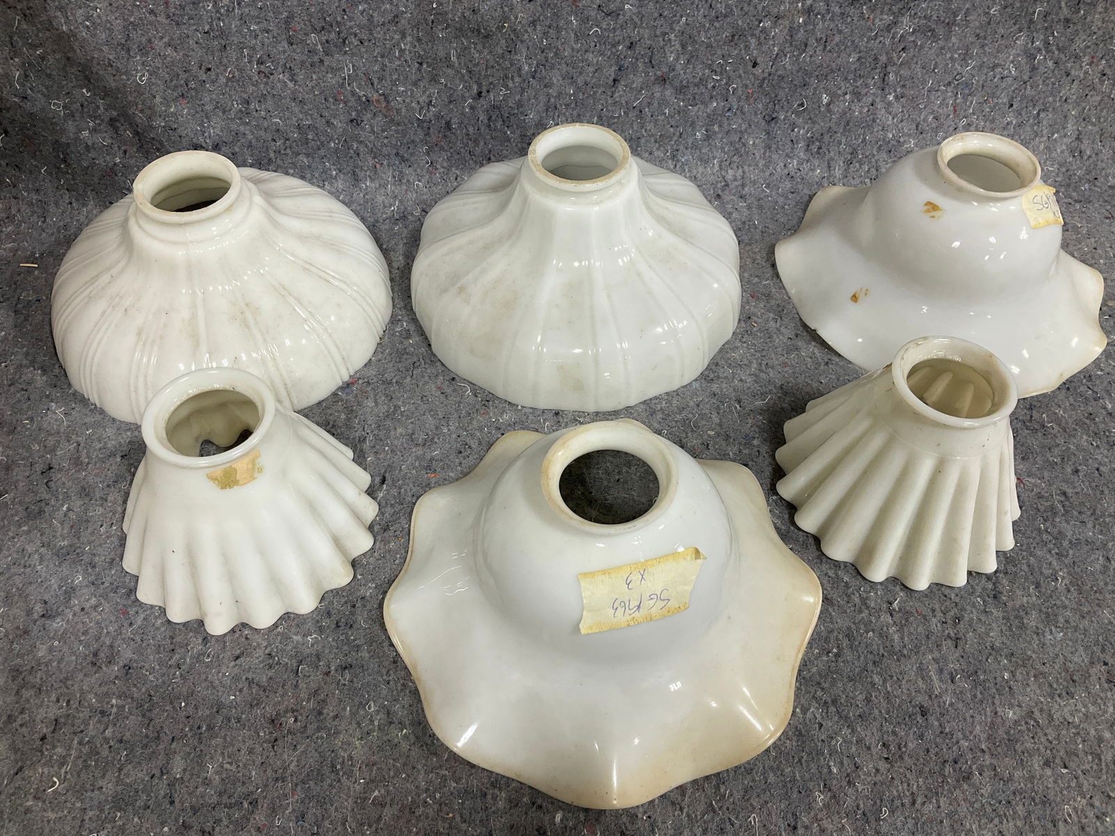 Various glass lampshades: Various glass lampshades