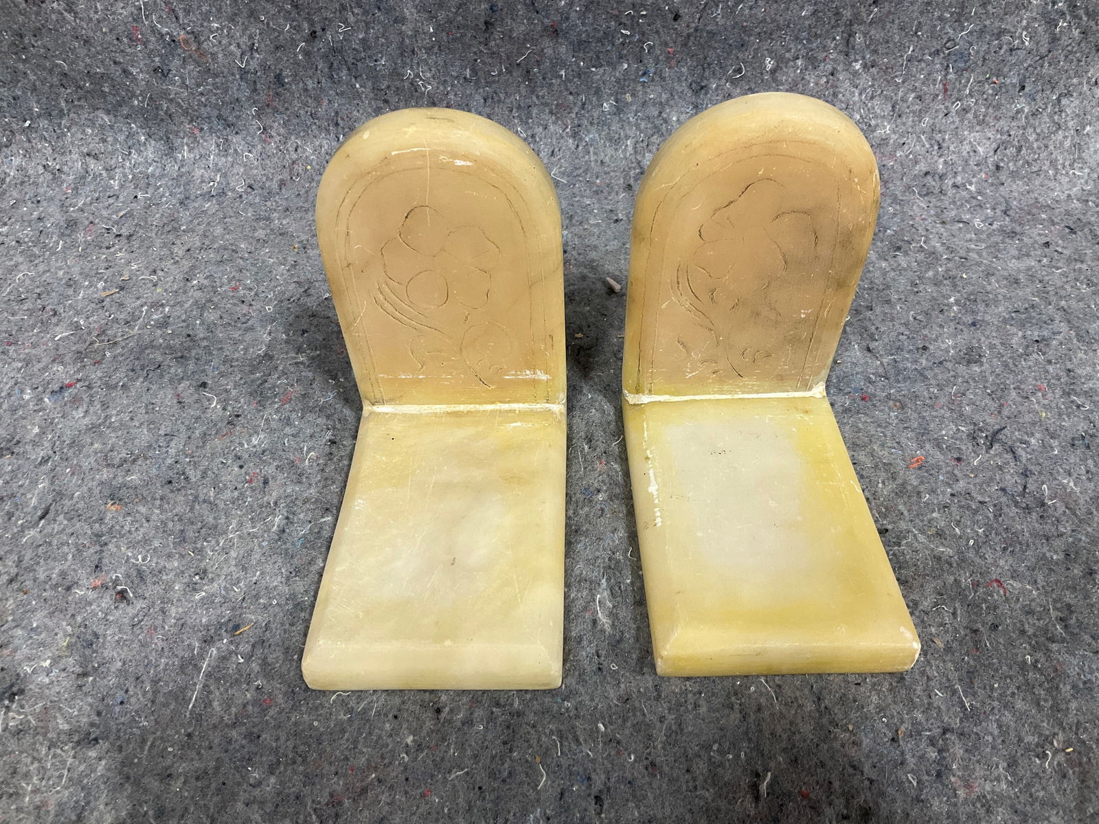 Hand carved marble bookends: Hand carved marble bookends