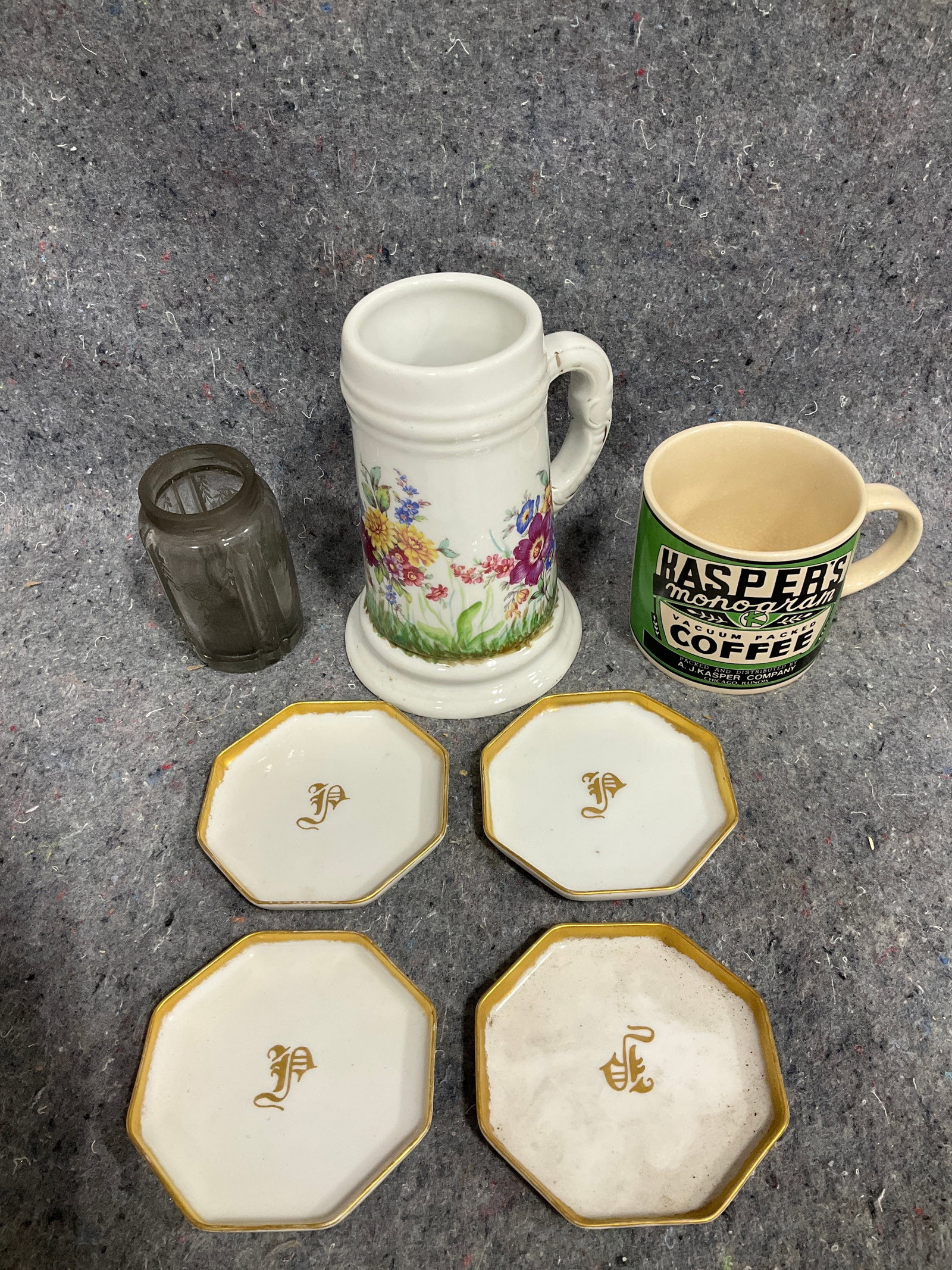 Floral ceramic mug(6.5intall), czechoslovakia plates, and more (1 of 1)