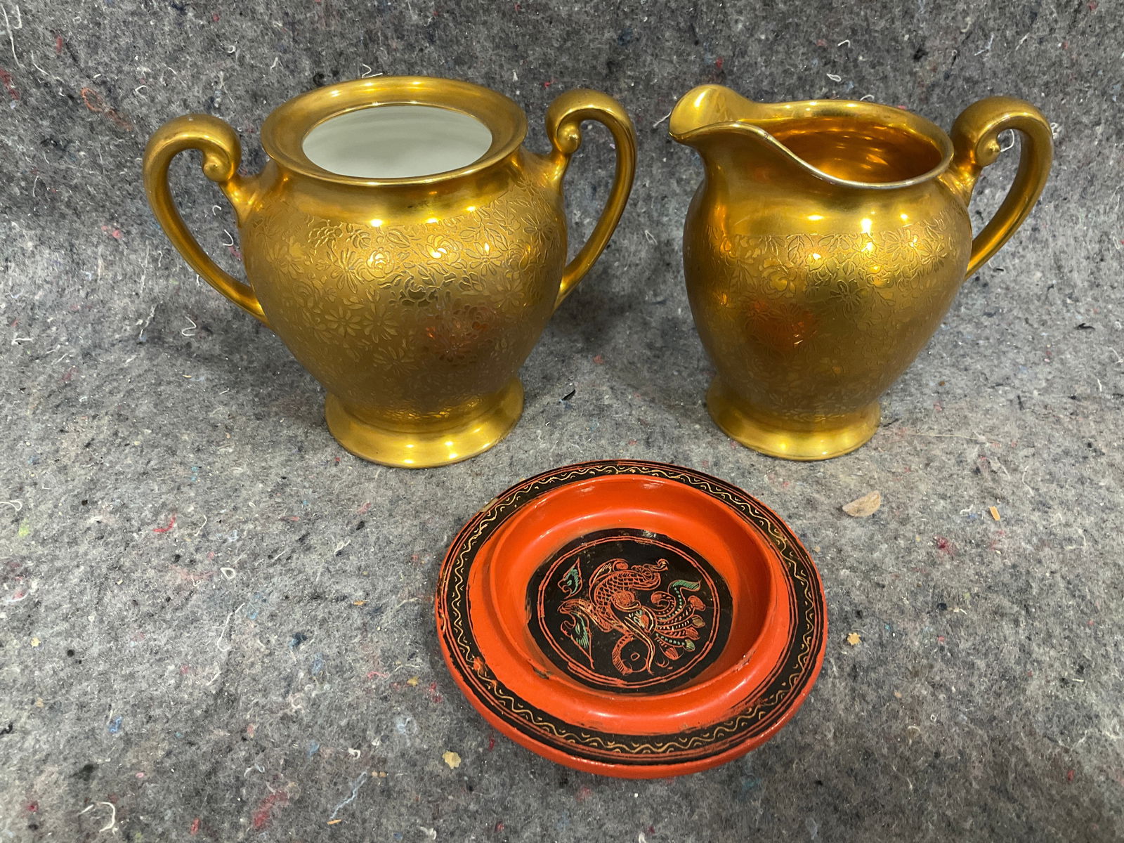 Pickard gold toned pitcher/vase(3.5in tall) and more (1 of 1)