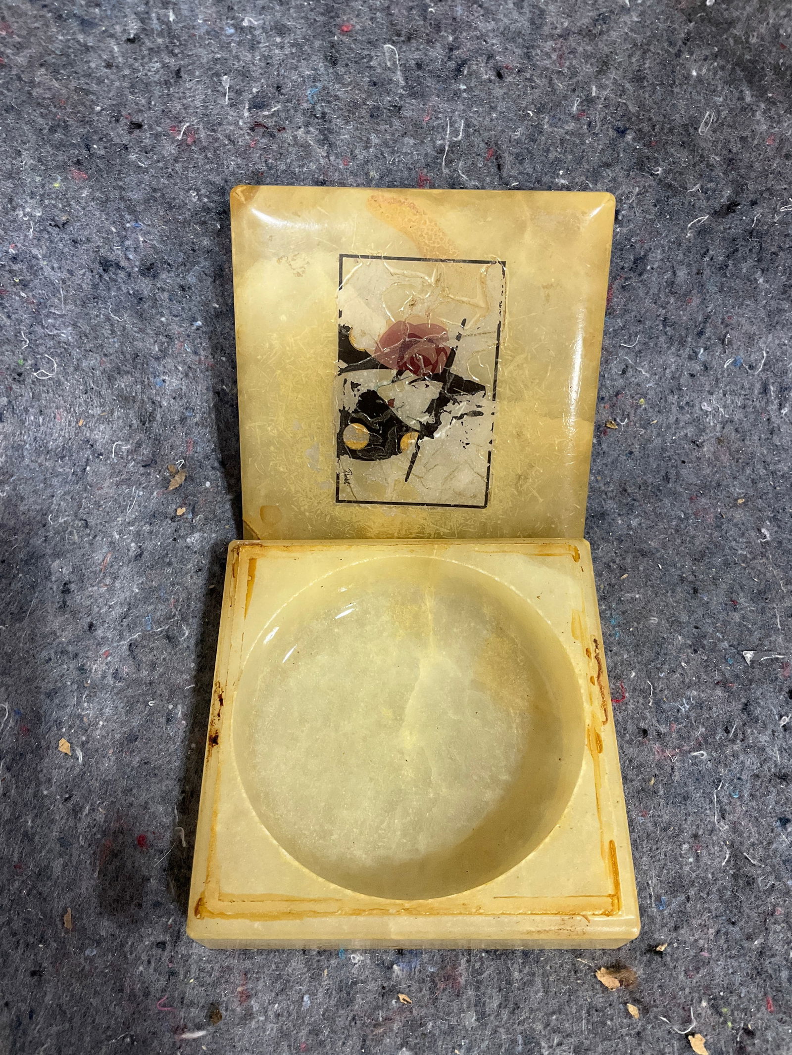 Vintage italian alabaster trinket box: Vintage italian alabaster trinket box