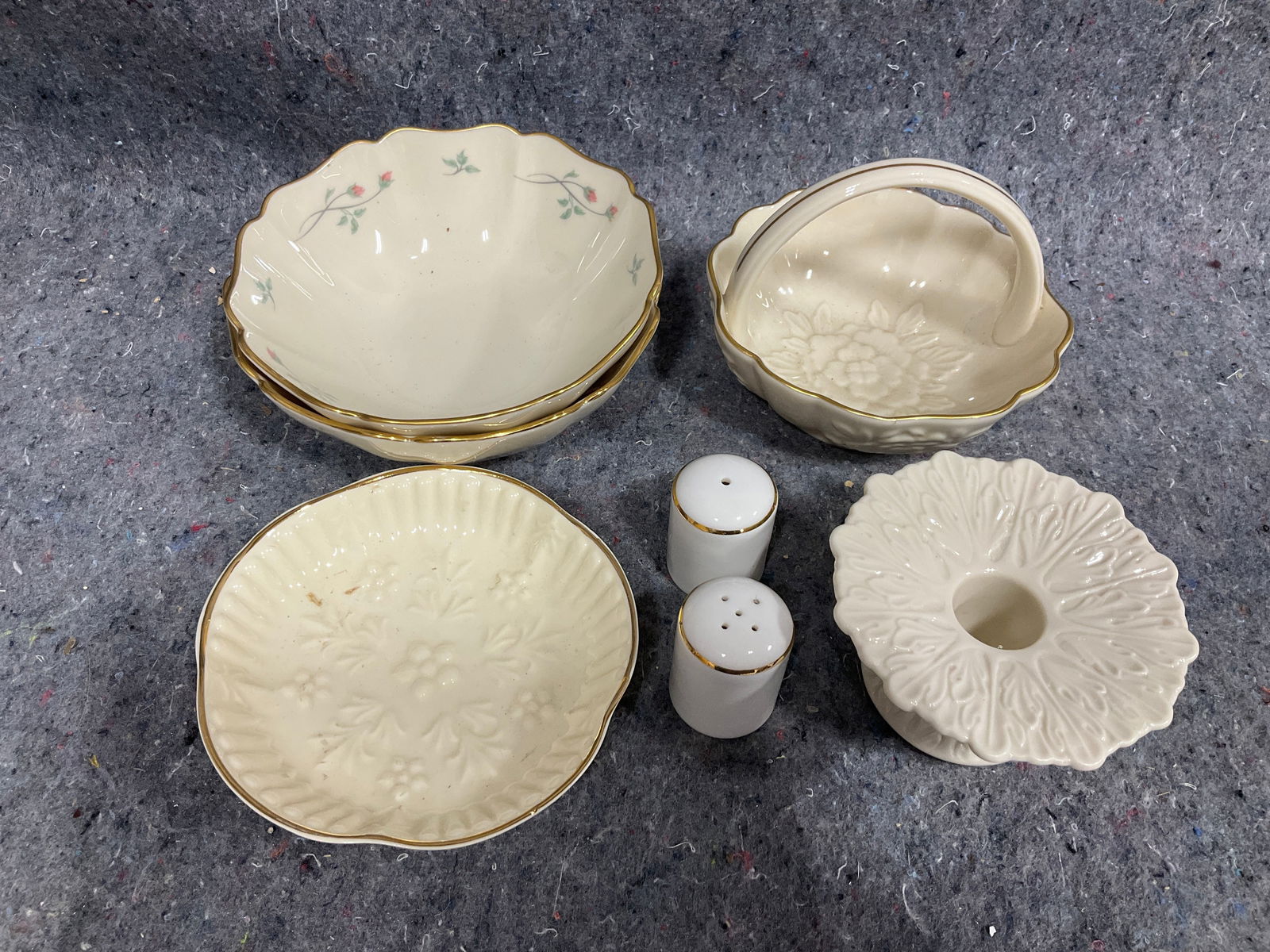 Lenox salt/pepper shaker, basket, candleholder, and more: Lenox salt/pepper shaker, basket, candleholder, and more