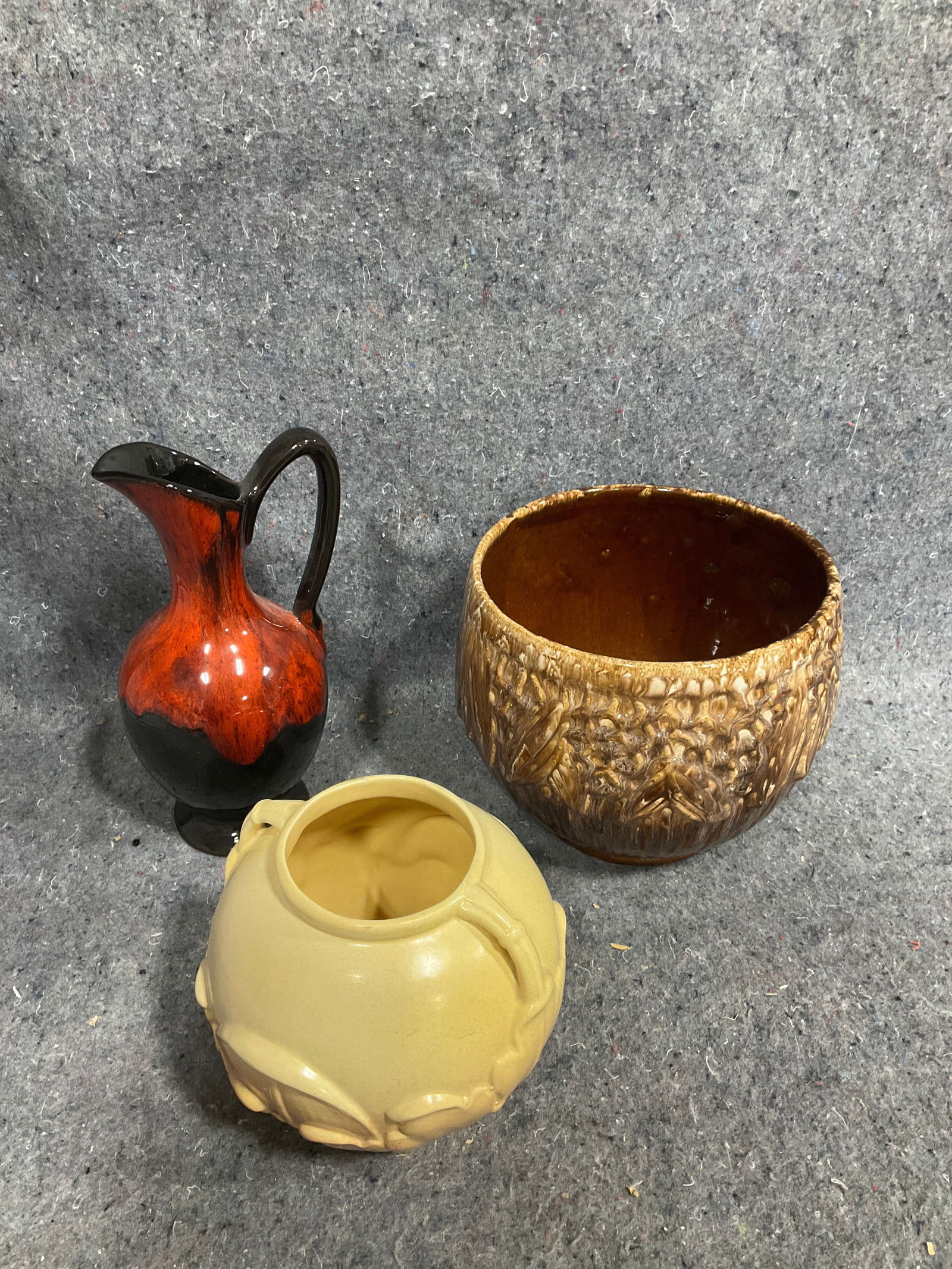 Evangeline pottery pitcher, vintage yellow ceramic vase, and more: Evangeline pottery pitcher, vintage yellow ceramic vase, and more