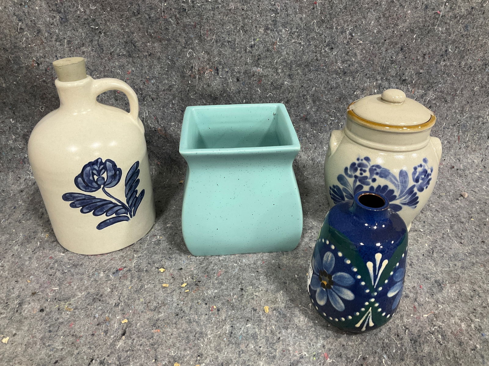 Prestige folk art ginger jar(6in tall) and other pottery items: Prestige folk art ginger jar(6in tall) and other pottery items