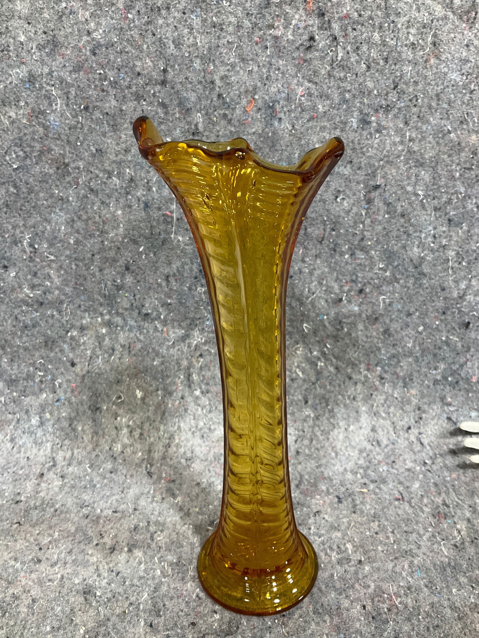 Vintage amber glass bud vase(10.5in tall) (1 of 1)