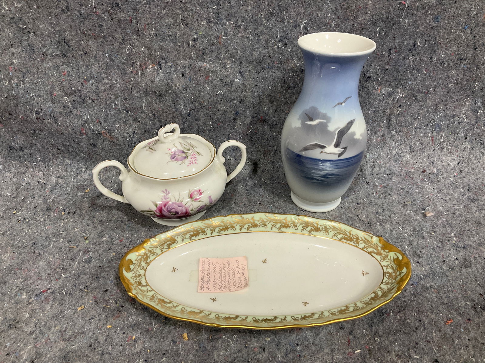 Royal Copenhagen vase, Limoges trinket dish, and more(tallest 7in): Royal Copenhagen vase, Limoges trinket dish, and more(tallest 7in)