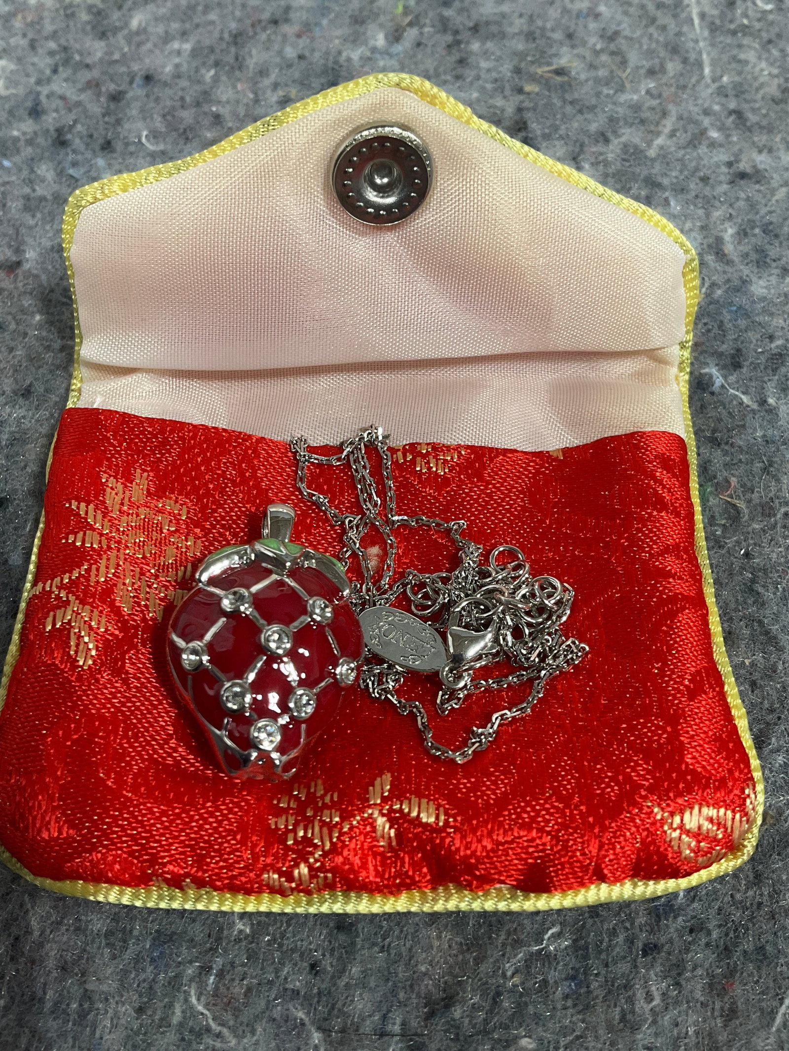 Sterling strawberry necklace (1 of 1)