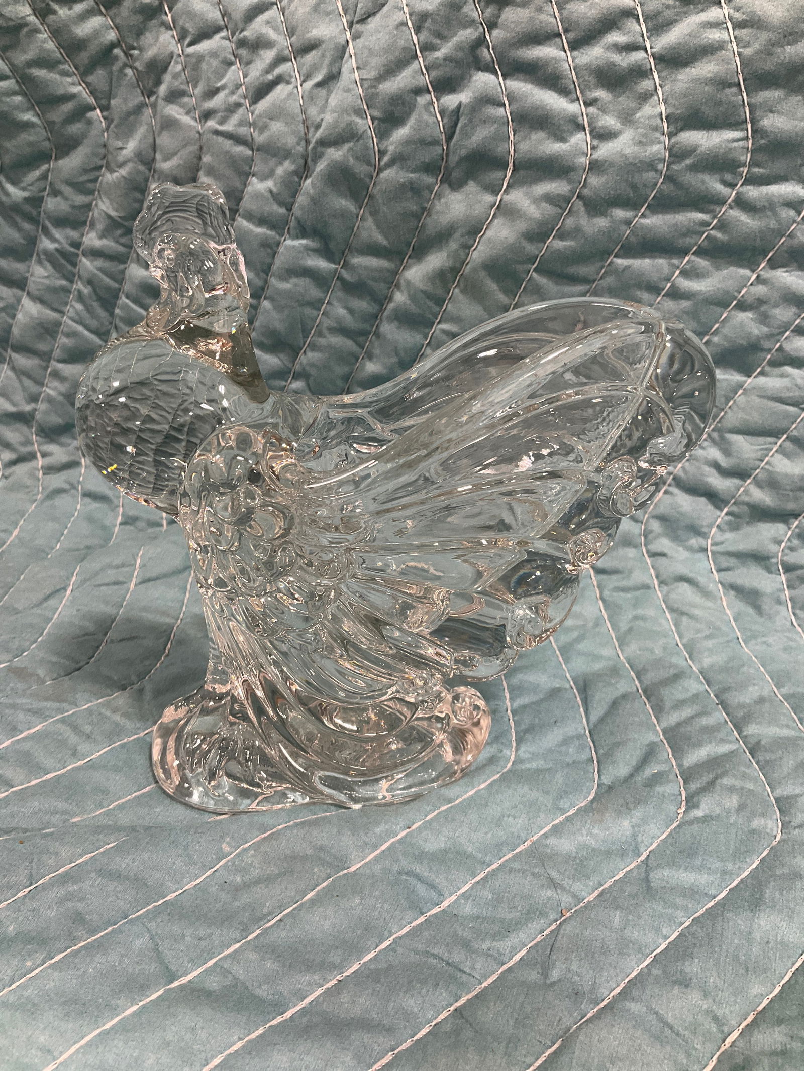 Crystal glass rooster vase(6.5in tall): Crystal glass rooster vase(6.5in tall)