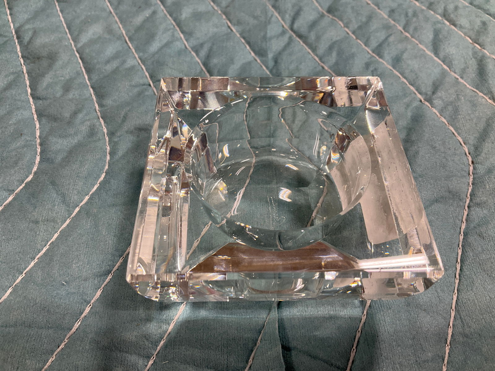 Oleg Cassini crystal cut candleholder: Oleg Cassini crystal cut candleholder