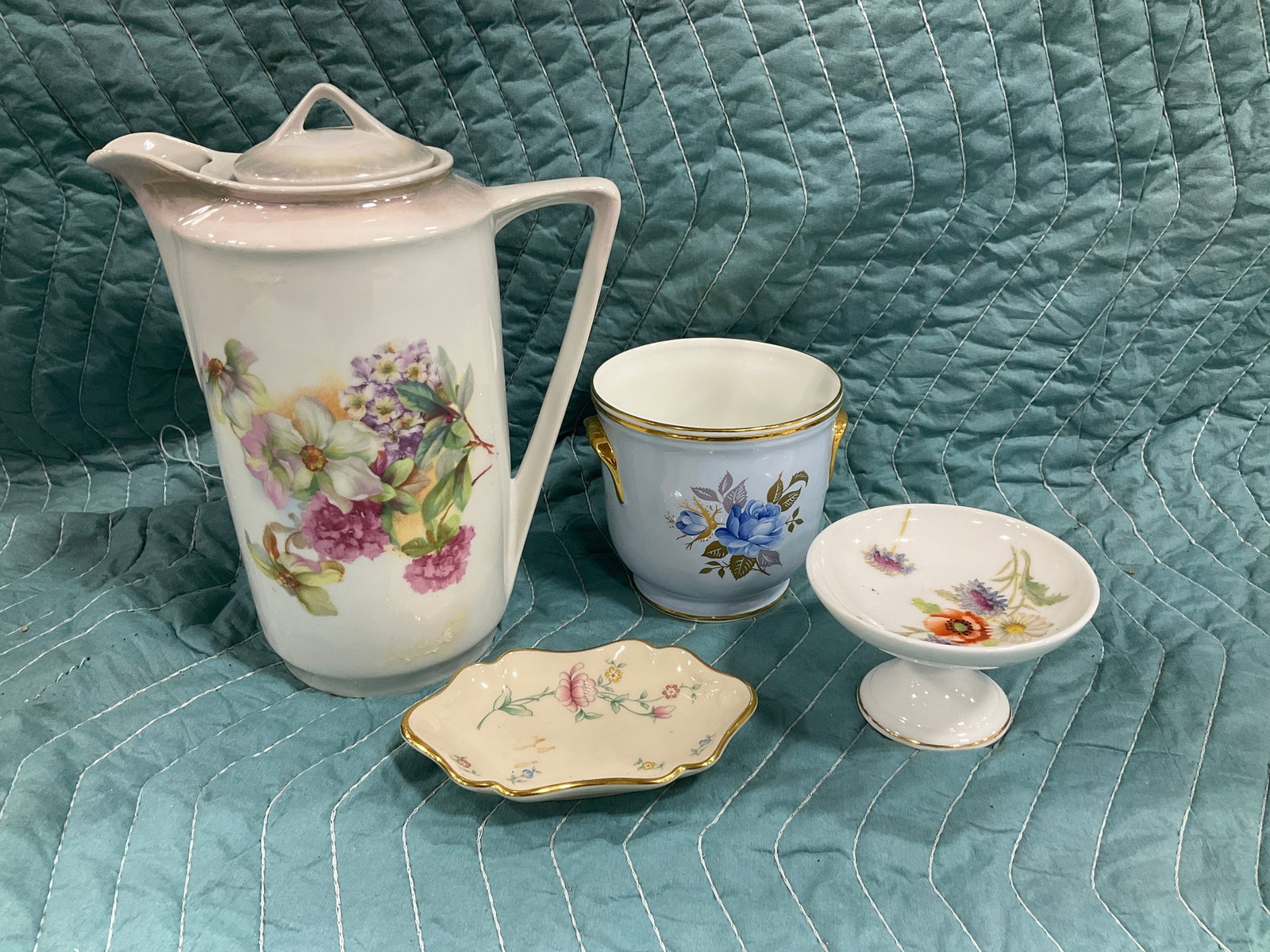 Aynsley teacup, floral pitcher(9in tall) ,and more (1 of 1)