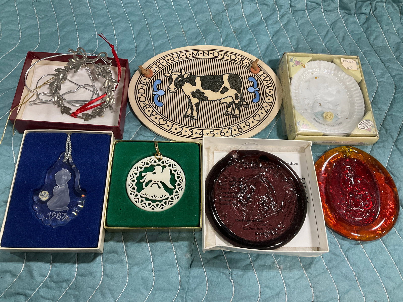 Trinity Pottery wall plaque(5.75inx7.25in) and various ornaments: Trinity Pottery wall plaque(5.75inx7.25in) and various ornaments