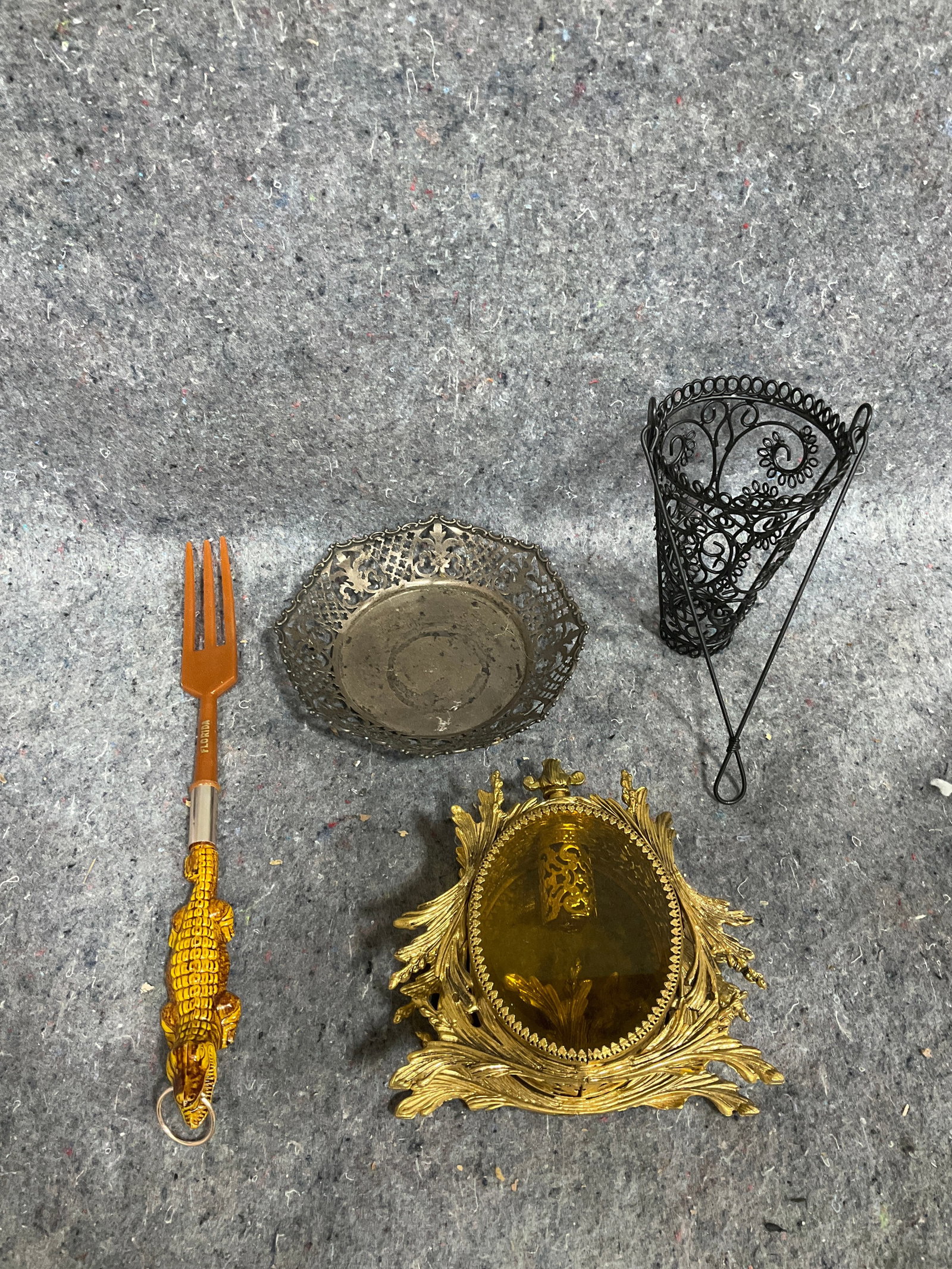 Vintage wire basket, silver plated dish, and more (1 of 1)