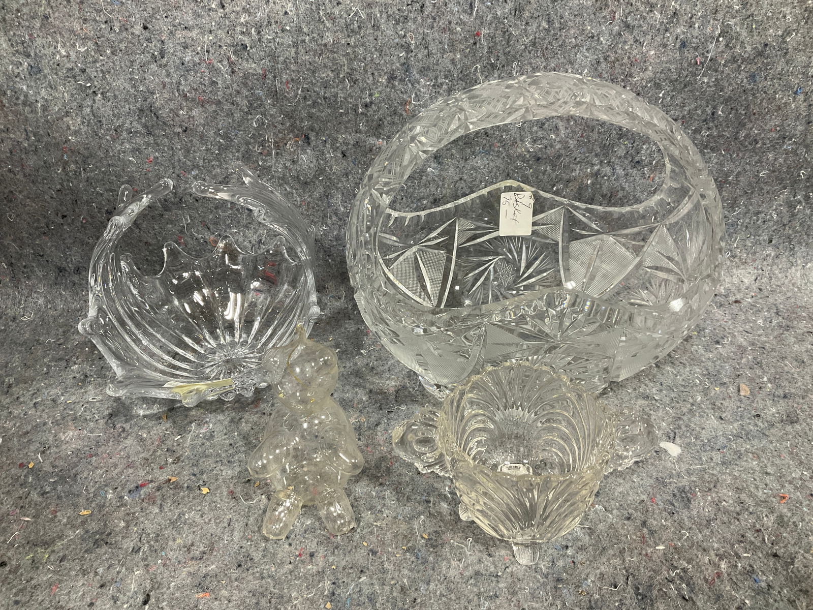 Crystal cut glass basket, candy dish, and more(tallest 8in) (1 of 1)