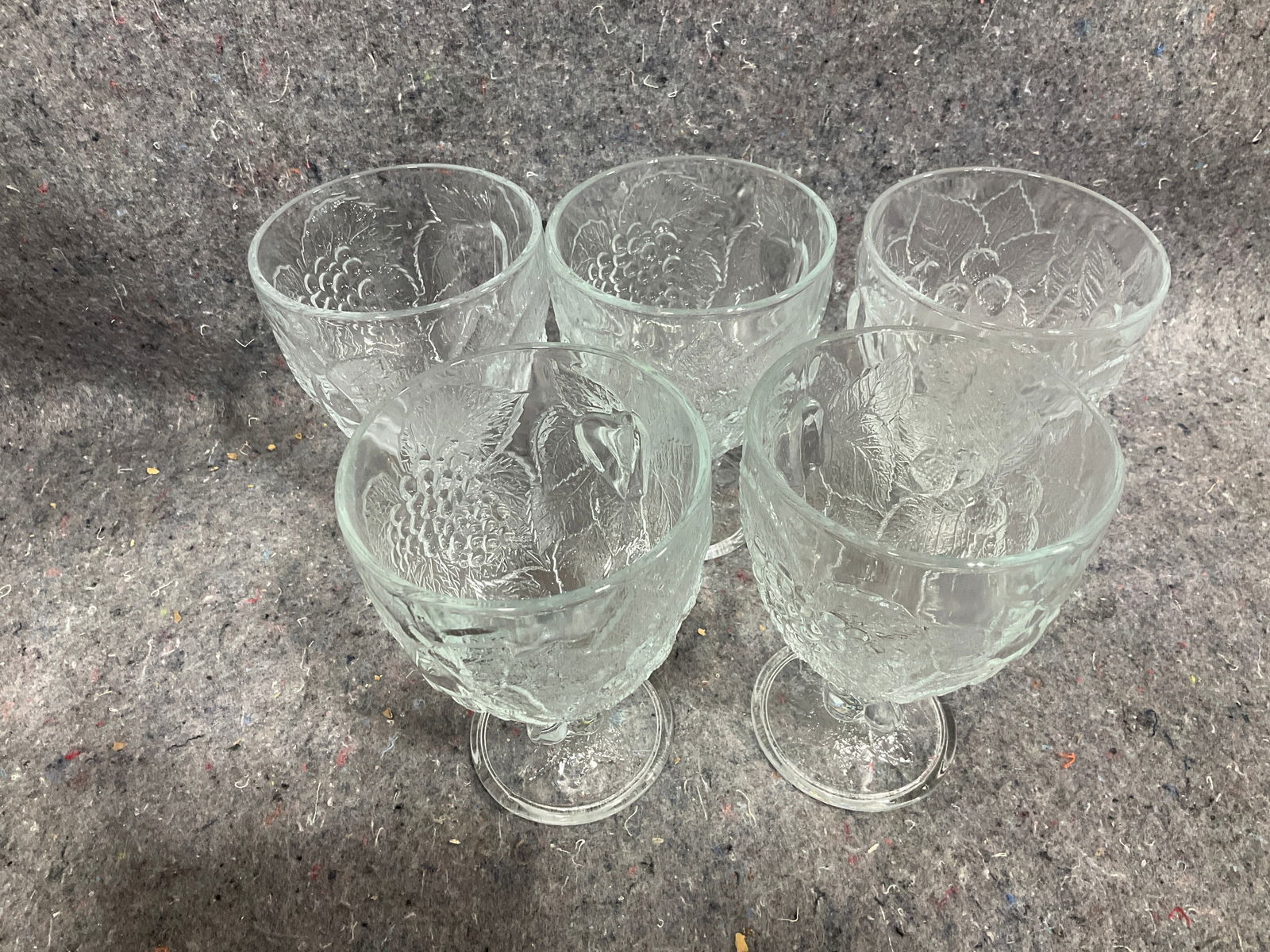 Vintage fruit embossed pressed water glass goblets(5.5in tall) (1 of 1)