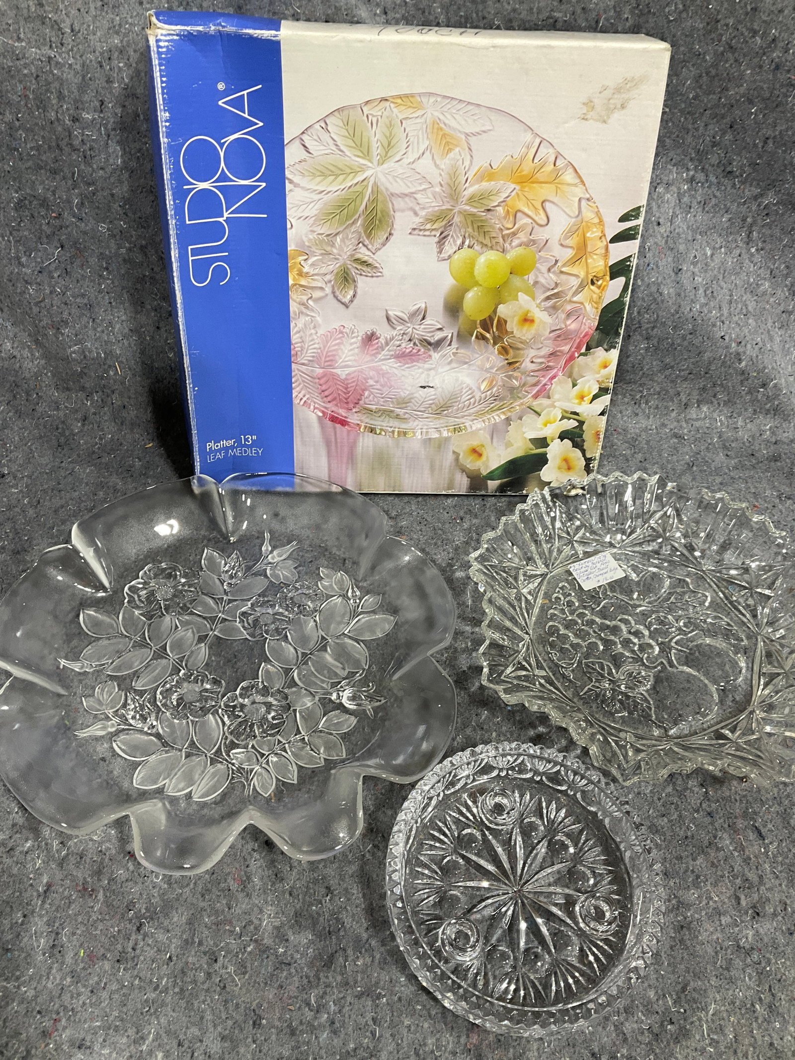 Studio Nova Platter (13in Across), and other Crystal Glass Platters (1 of 1)