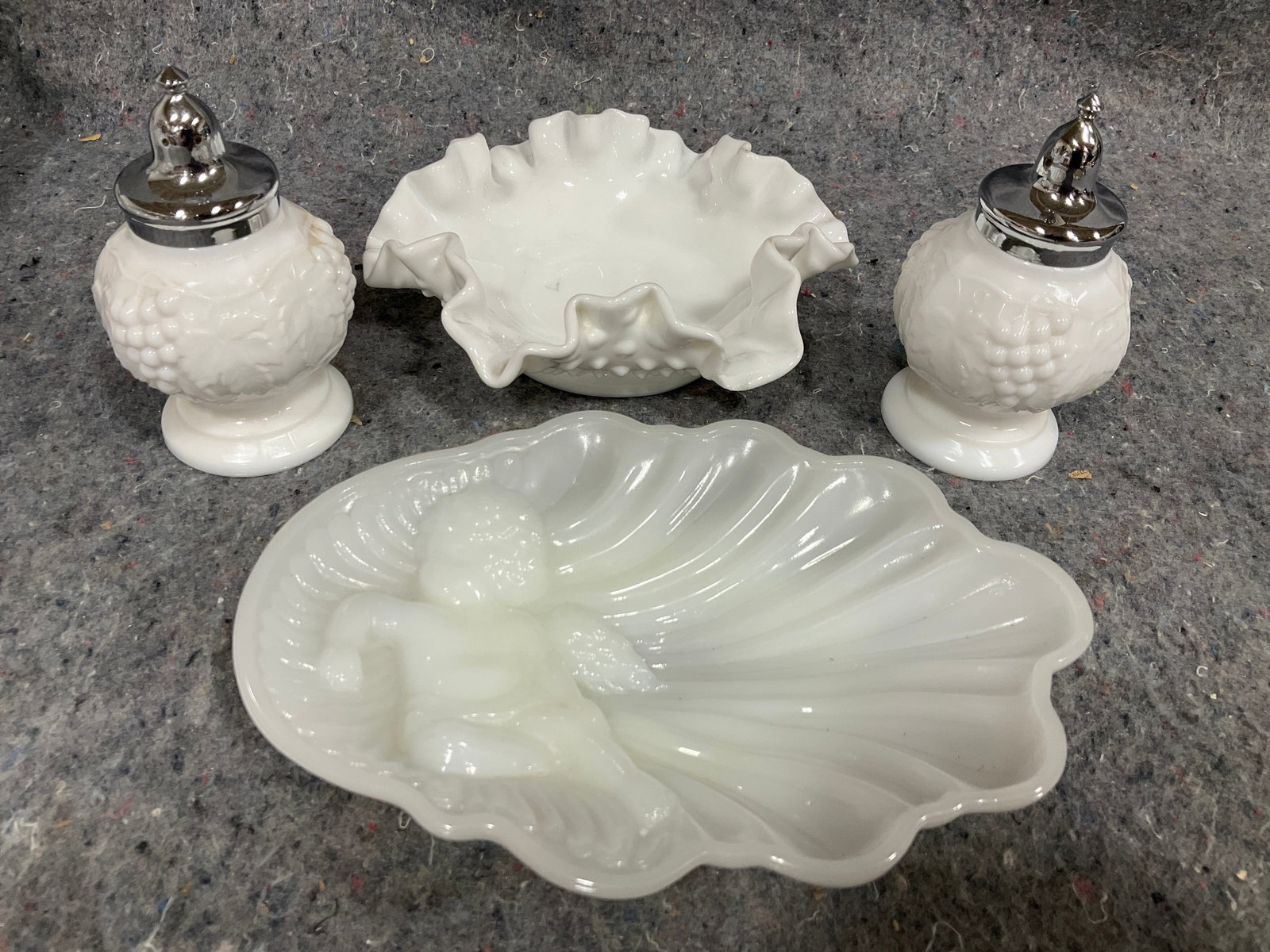 Milk Glass Hobnail Dish, Milk Glass Pepper/Salt Shaker, and more (Tallest - 4in) (1 of 1)