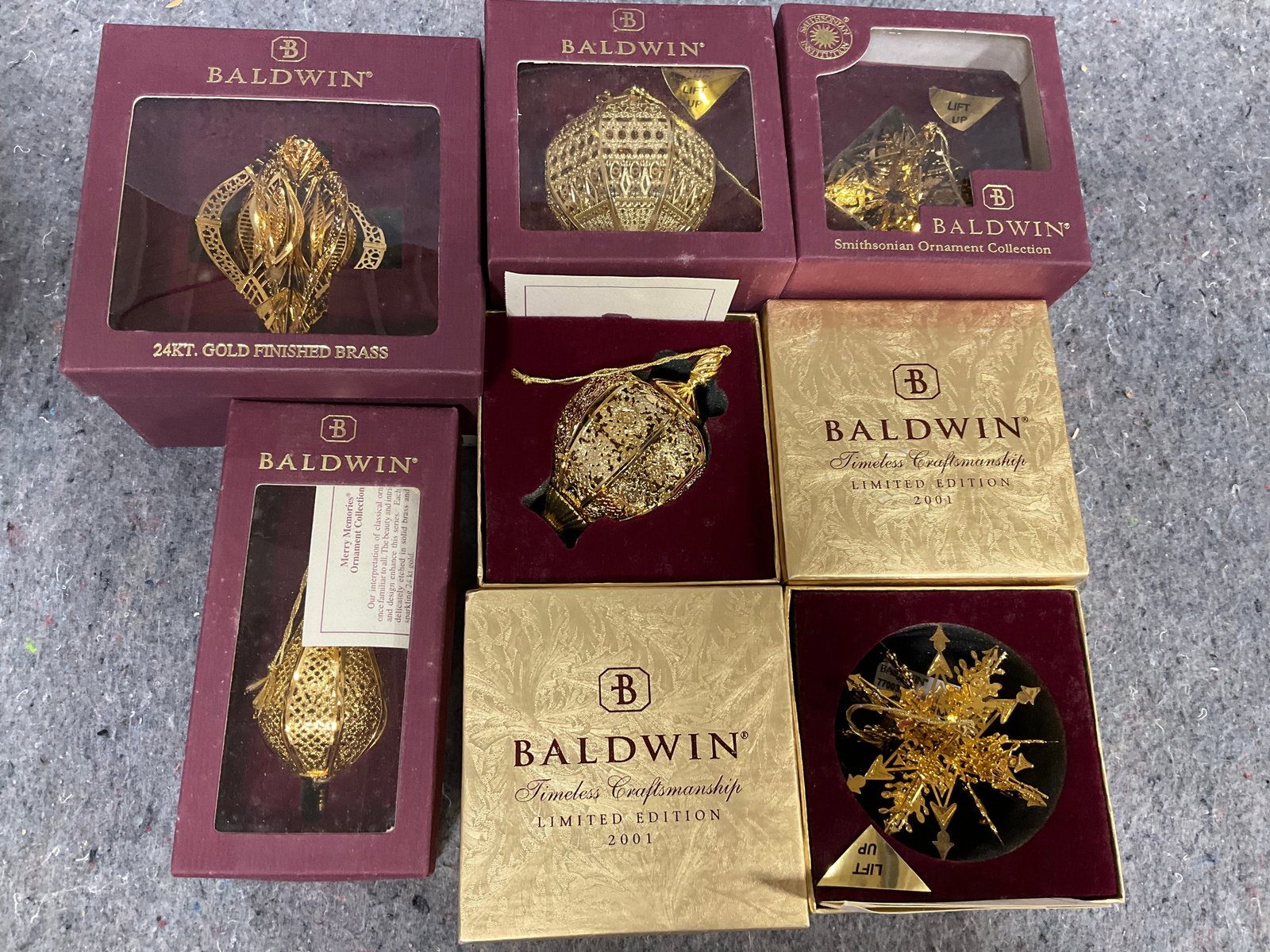 Various Brass Baldwin Ornaments *new in boxes* (1 of 1)