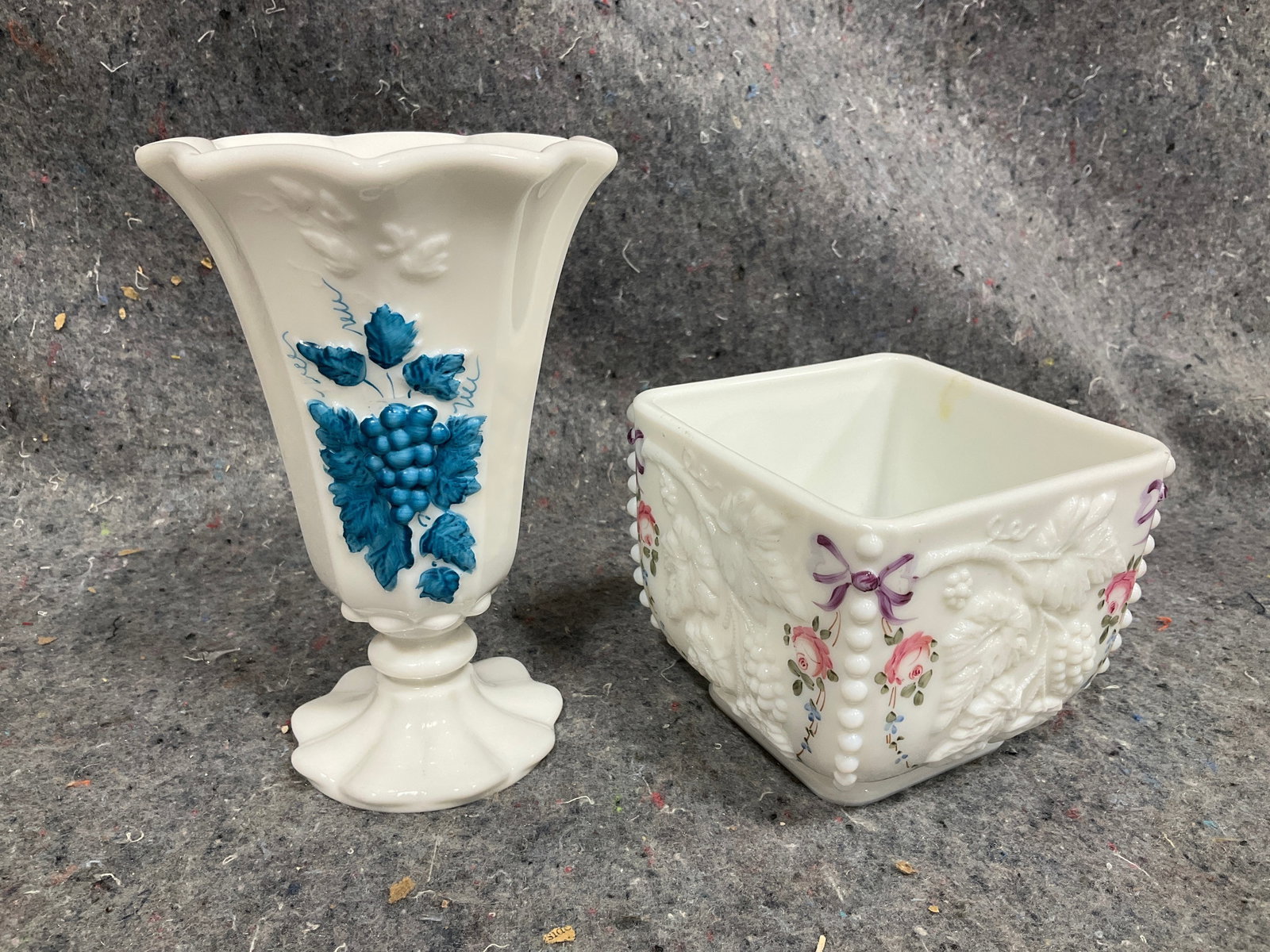 Westmoreland Milk Glass Bowl and Vase (Tallest - 6in) (1 of 1)