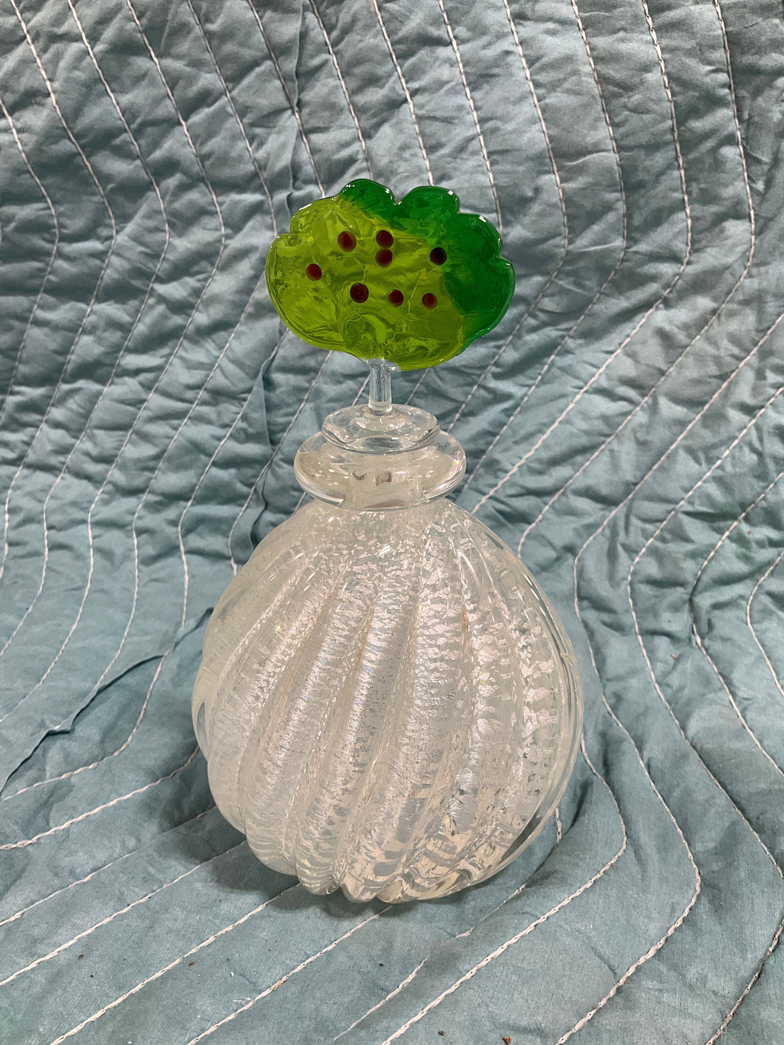 Vintage Art Glass Perfume Bottle (6in Tall) (1 of 1)