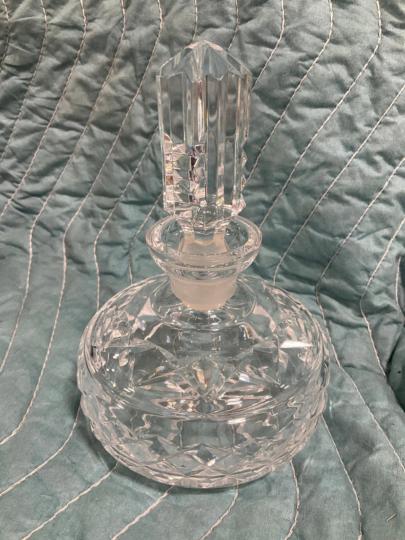 Vintage Cut Lead Crystal Perfume Bottle (6in Tall) (1 of 1)