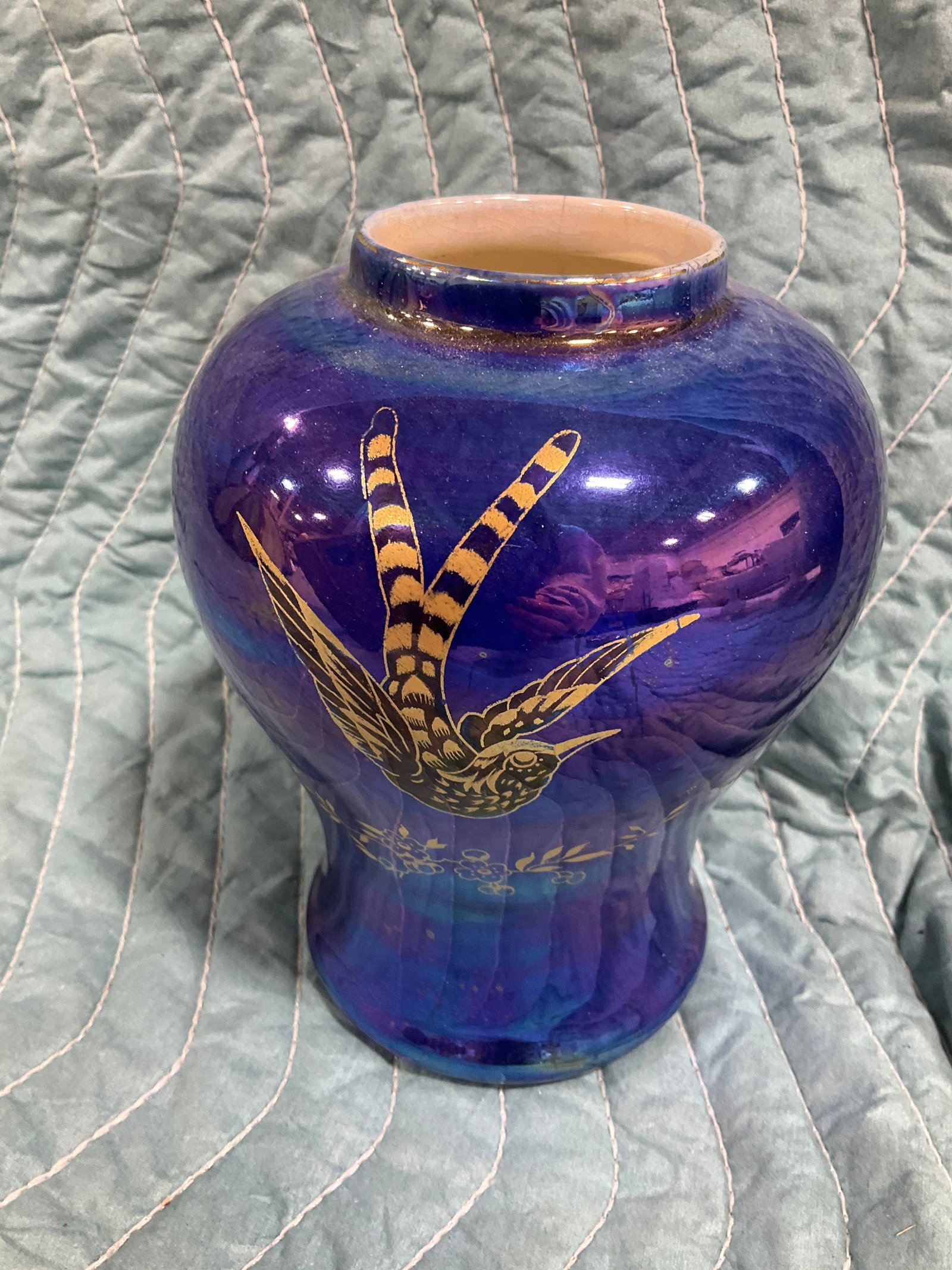Vintage Japanese Cobalt Blue Porcelain Vase (7in Tall) (1 of 1)