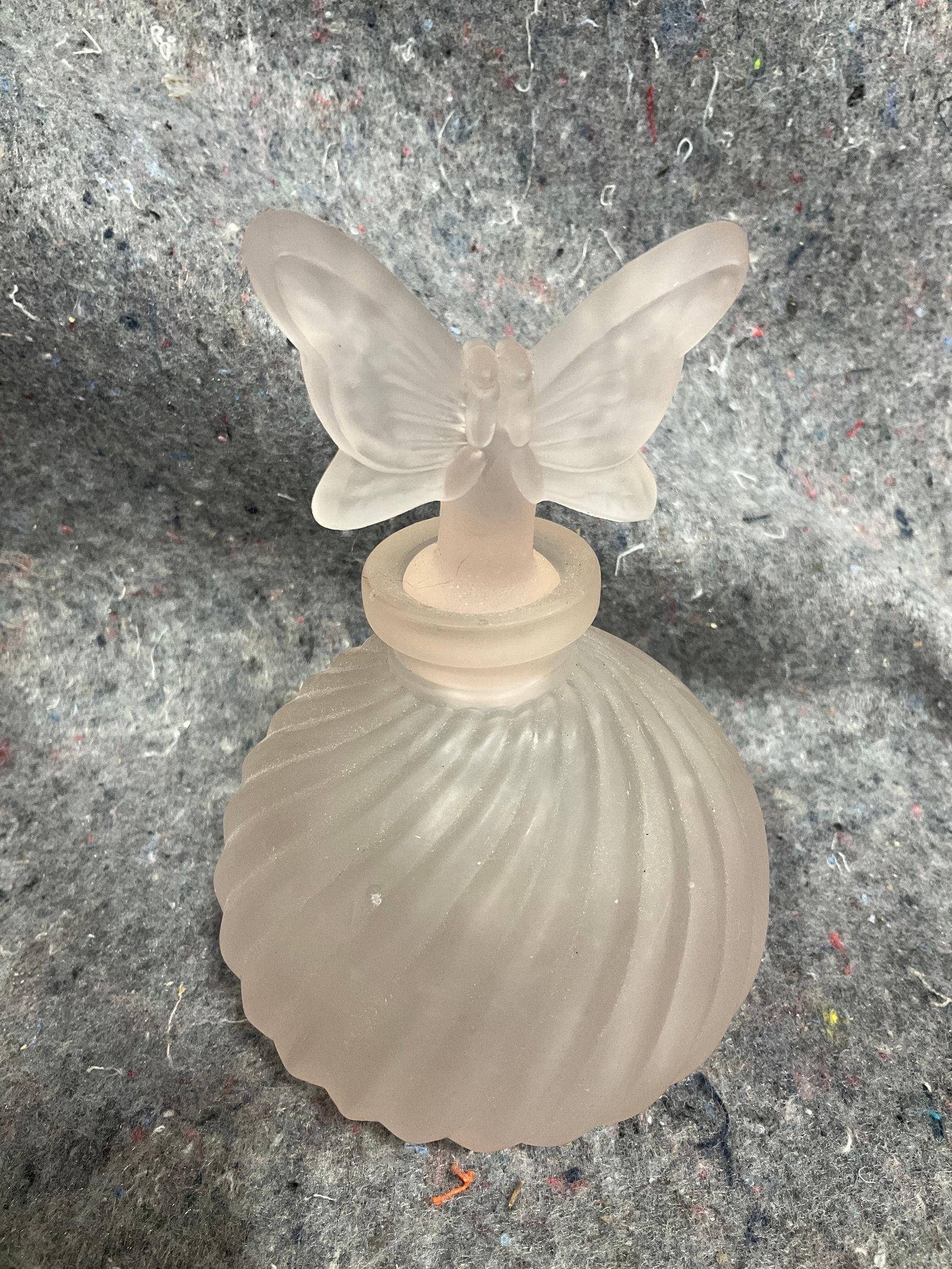 Frosted Glass Butterfly Perfume Bottle (5in Tall) (1 of 1)