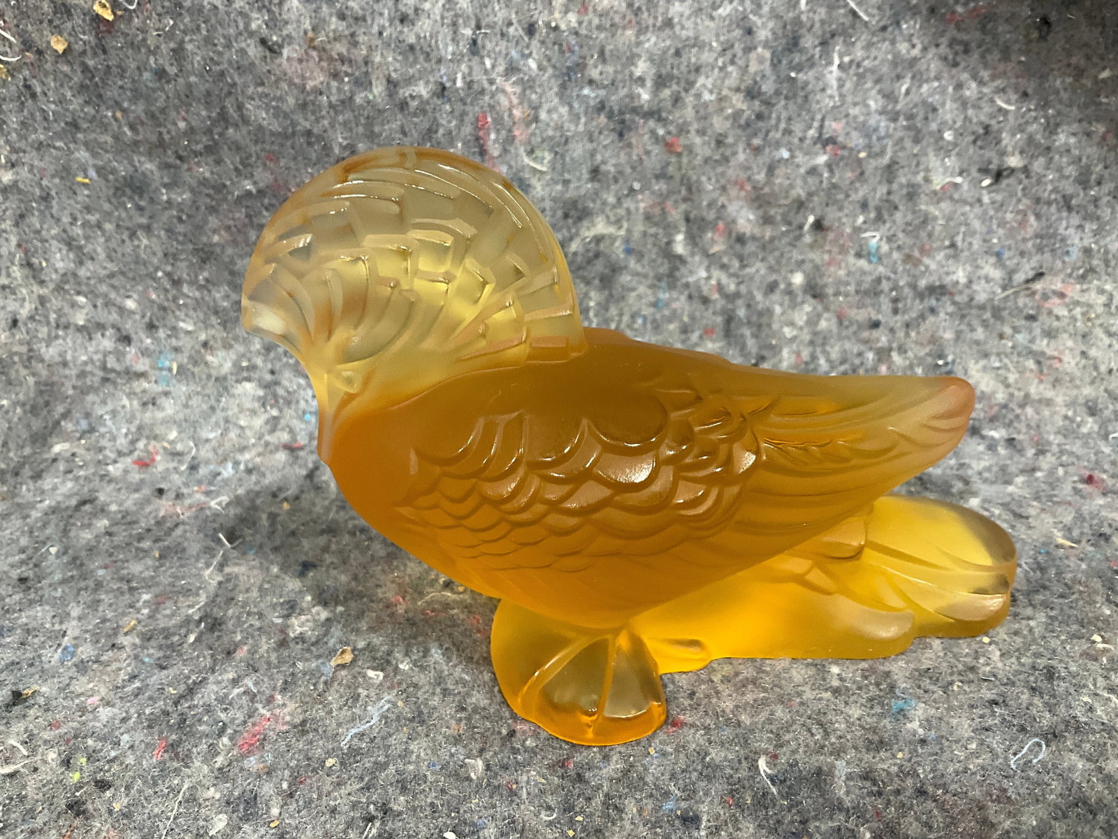 Vintage Lalique Amber Frosted Sculpture *signed on bottom* (1 of 1)