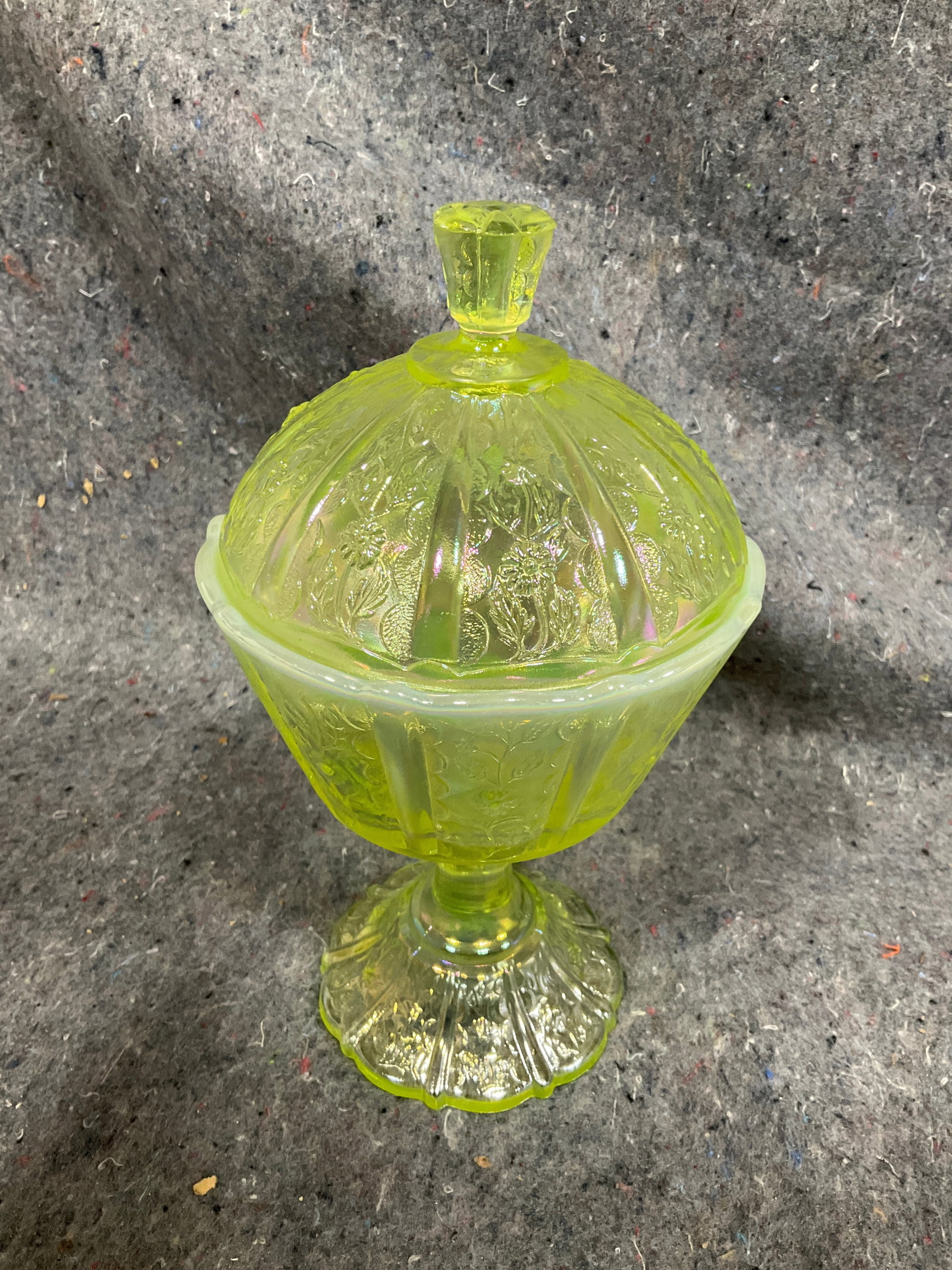 Fenton Carnival Glass Candy Dish (9.5in Tall) (1 of 1)