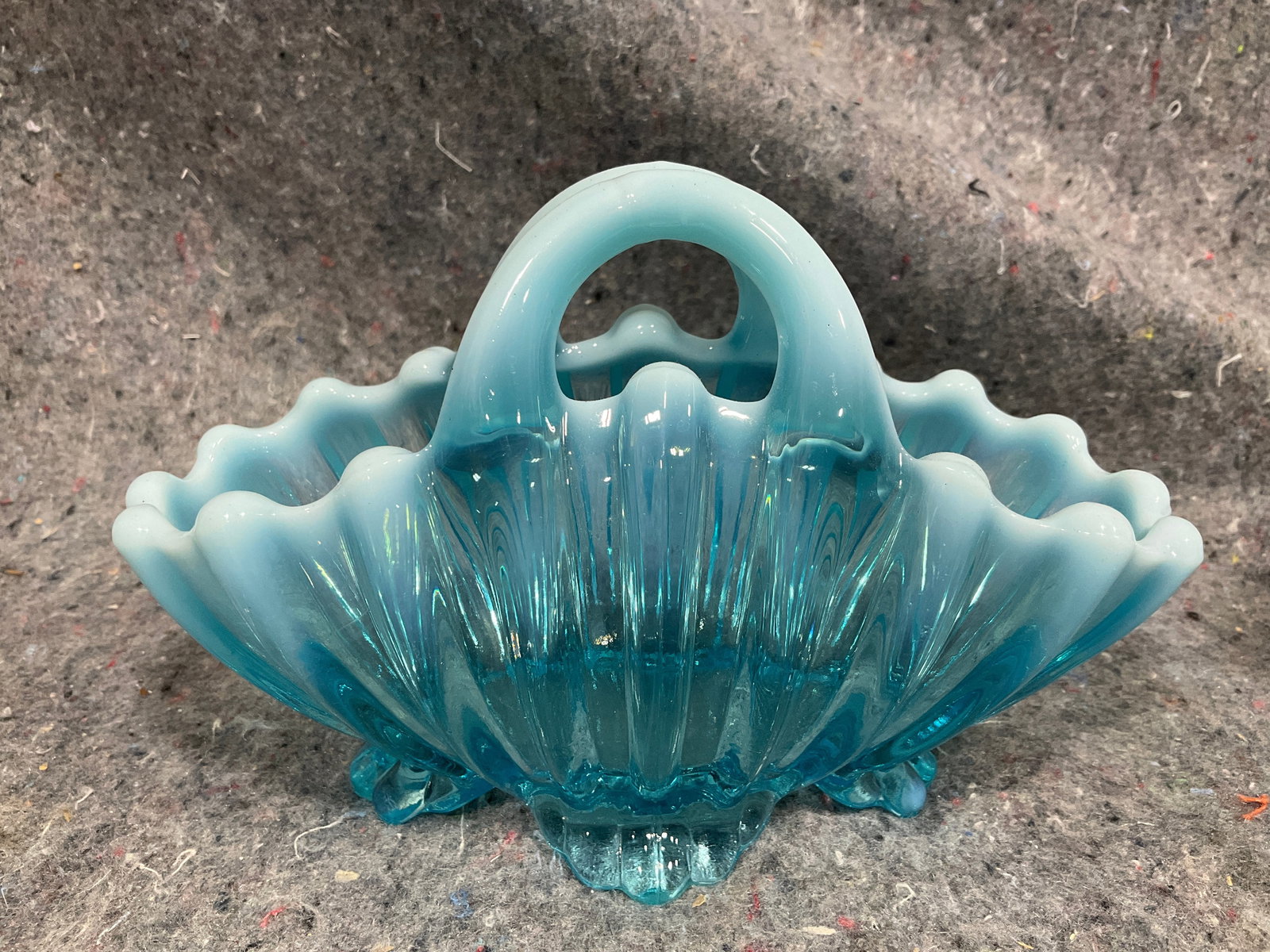 Davidson Victorian Blue Glass Basket (4.5in Tall) (1 of 1)