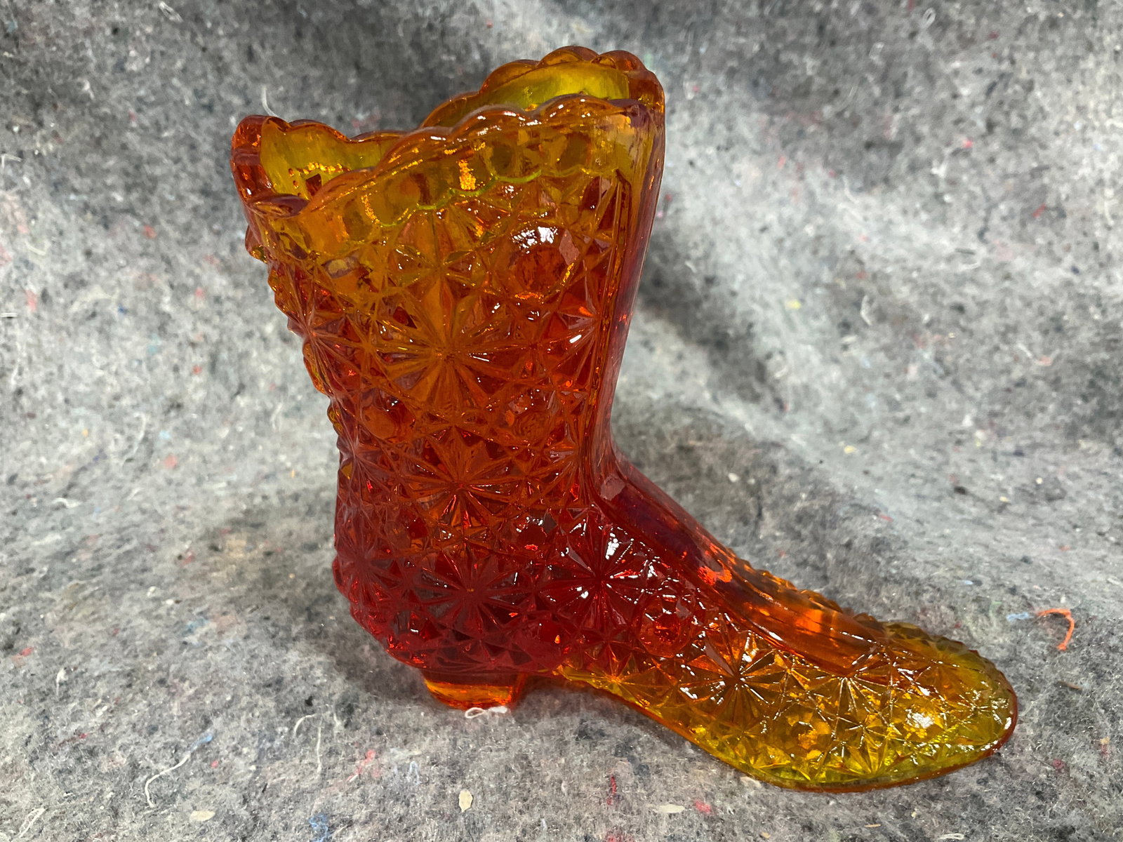 Fenton Amber Art Glass Boot (4.5in Tall) (1 of 1)