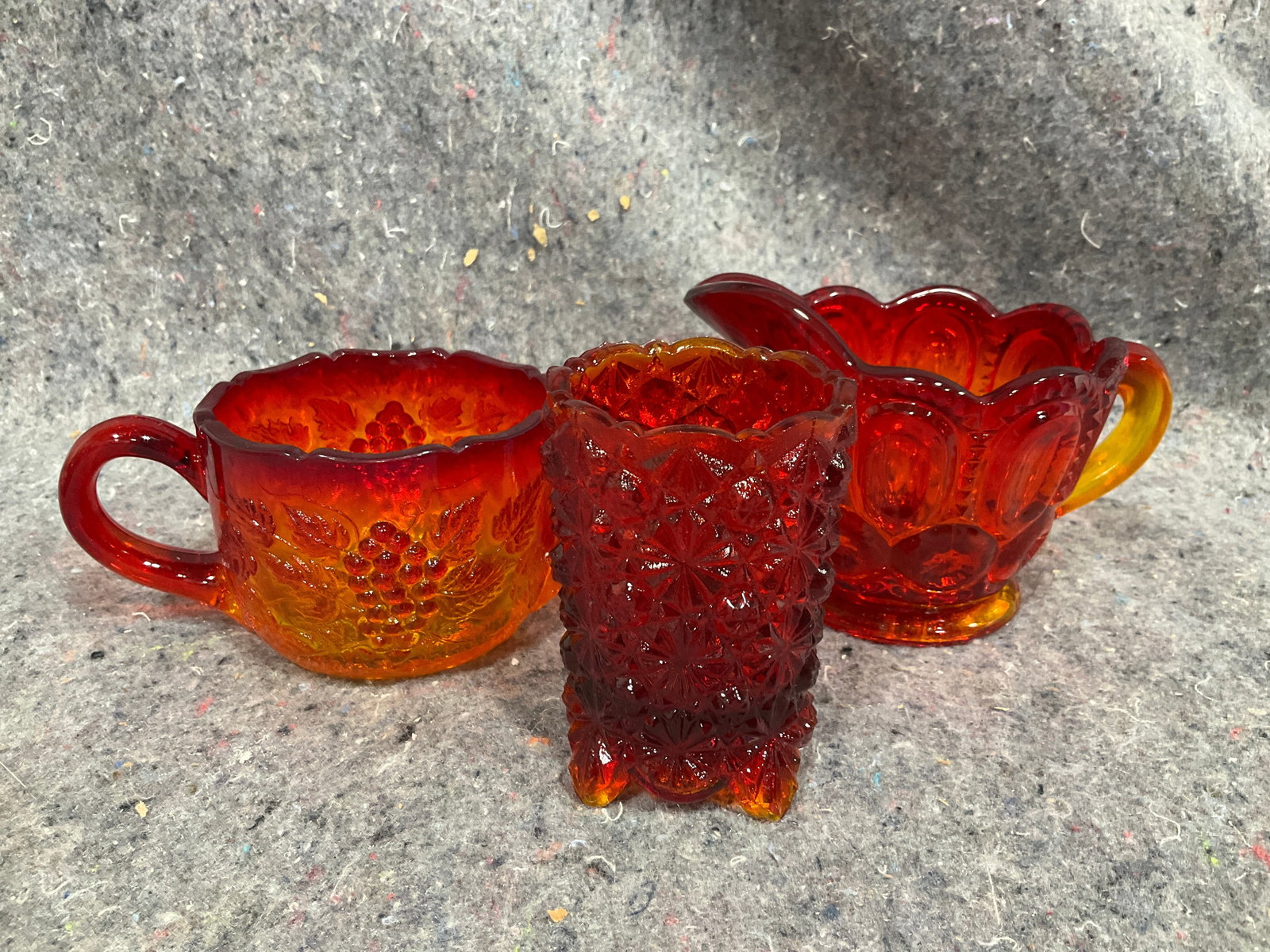 Amber Glass Pitcher, Cup, and more (L.E Smith, etc) Tallest - 3.5in (1 of 1)
