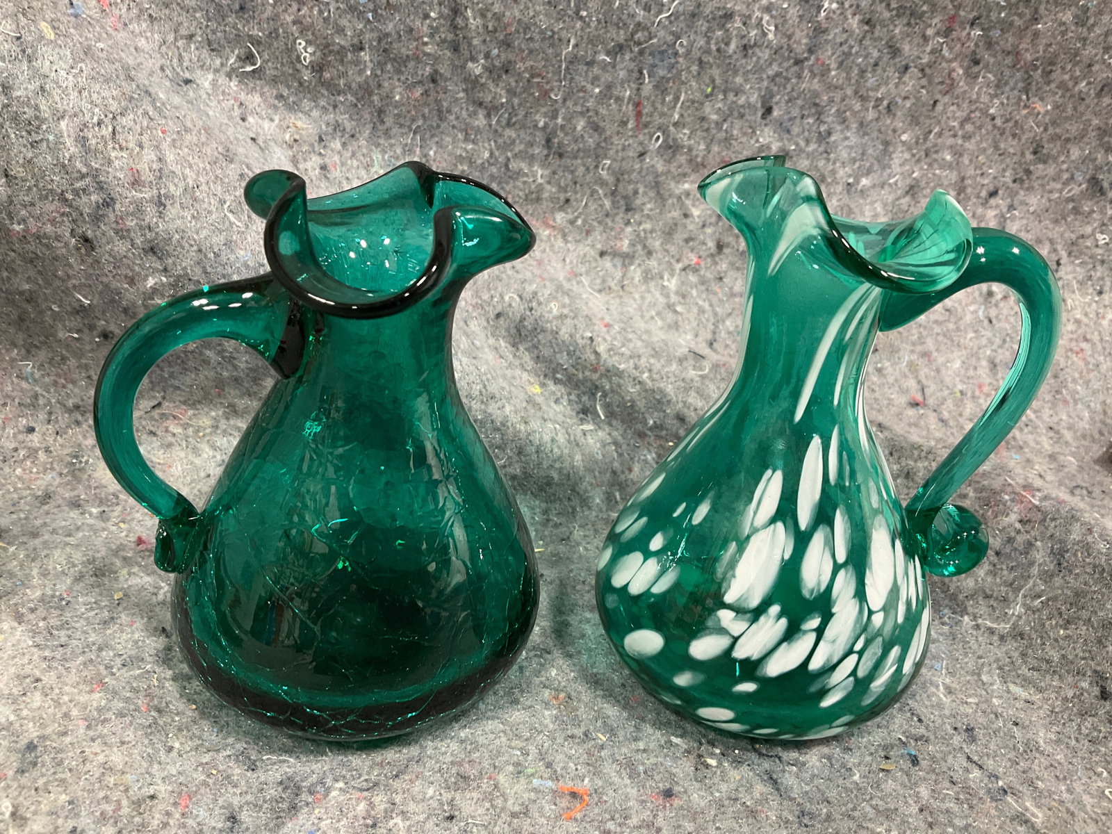 Handblown Art Glass Pitchers (Tallest - 5in) (1 of 1)