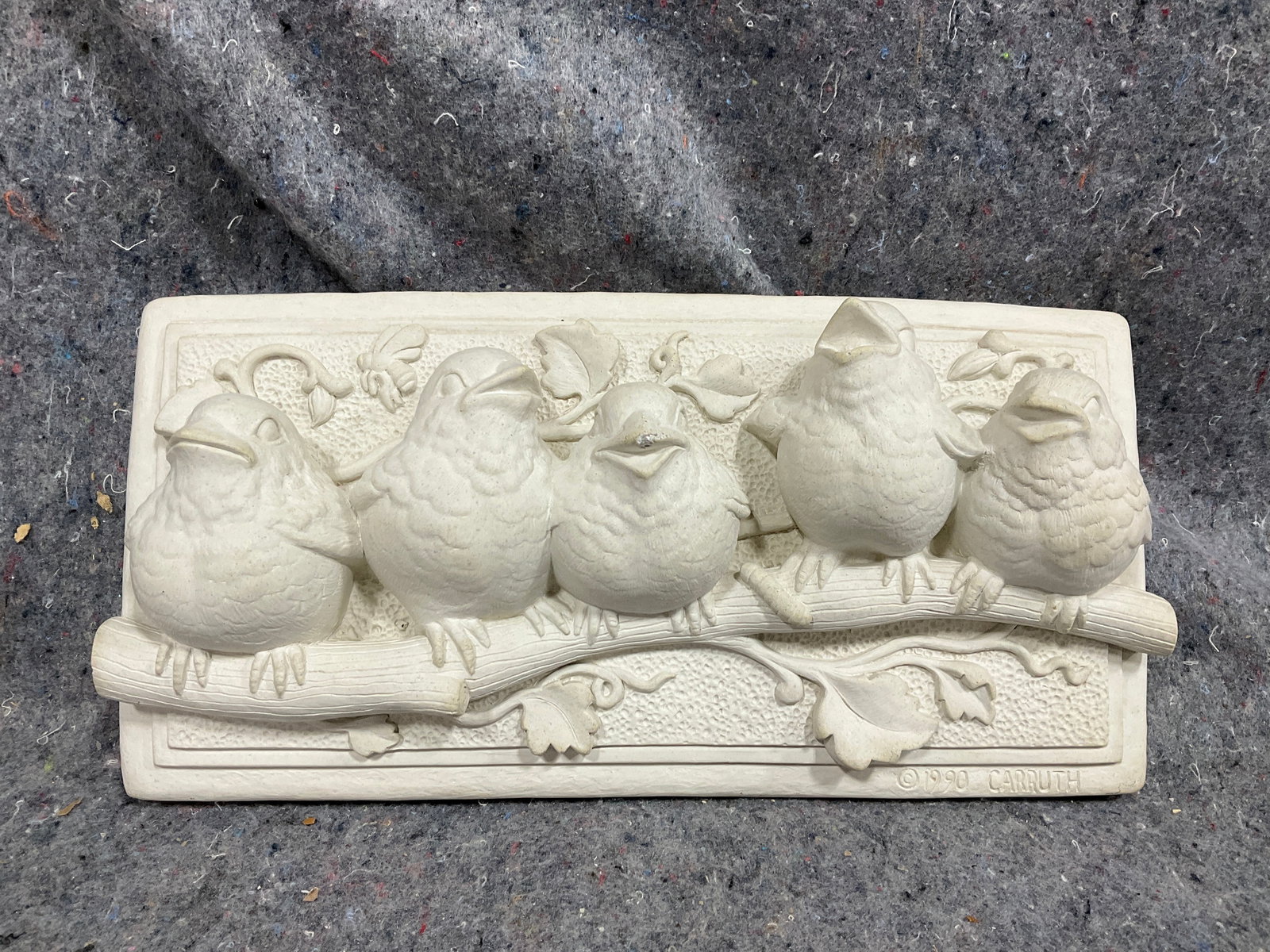 Concrete Baby Birds Plaque Sculpture by Carruth Studio (6.5inx11in) (1 of 1)