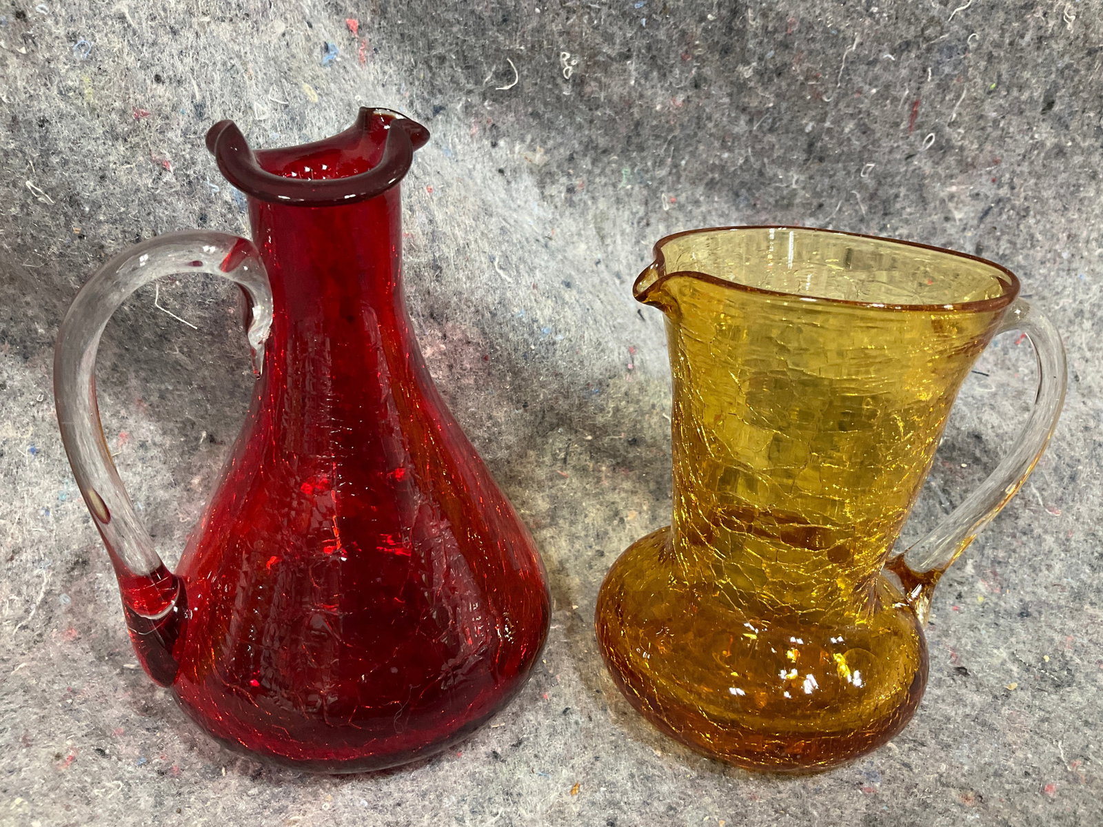 Handcrafted Pilgrim Art Glass Pitchers (Tallest - 5in): Handcrafted Pilgrim Art Glass Pitchers (Tallest - 5in)