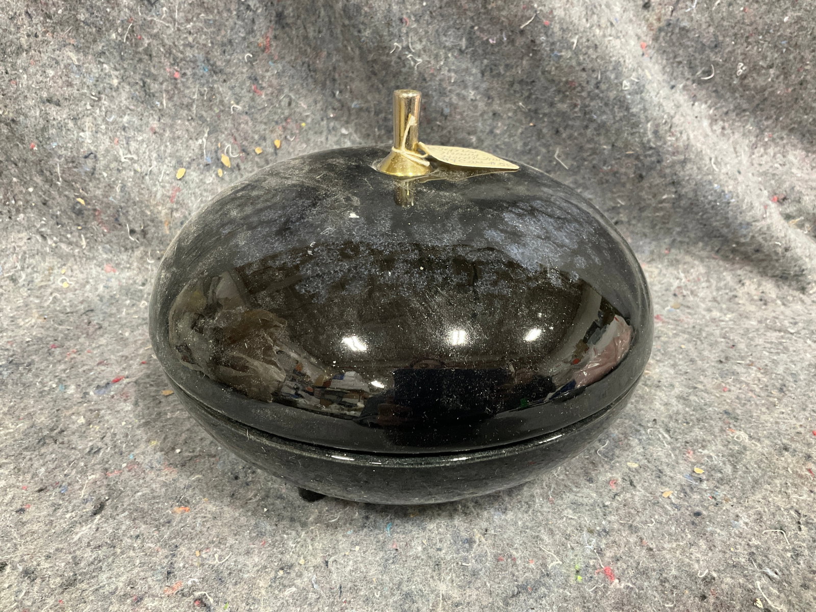 MCM Royal Haeger Glazed Pottery Footed Bowl with Lid (5.5in Tall) (1 of 1)