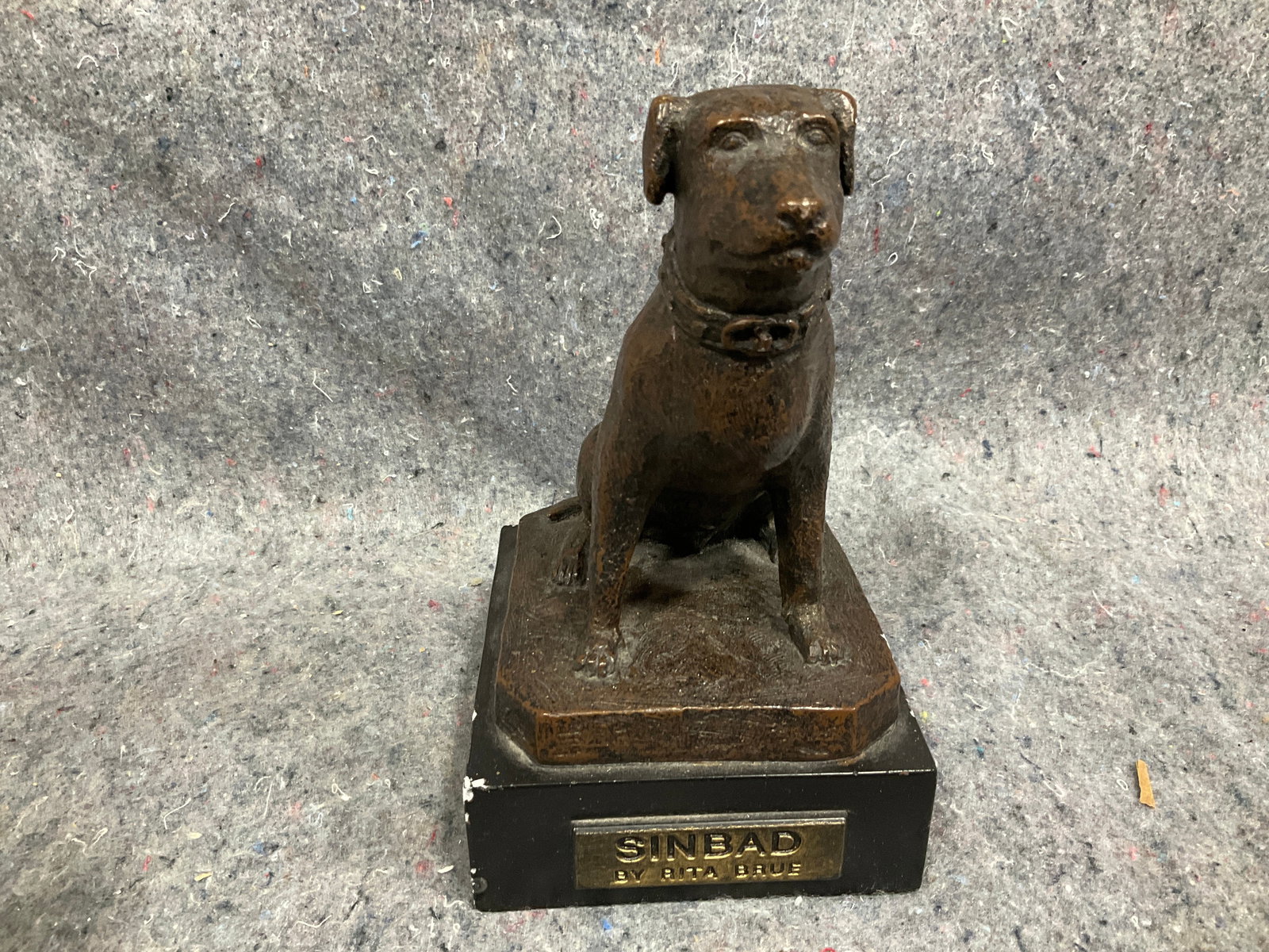 Sinbad Bronze Dog Statue By Rita Brue (8in Tall) (1 of 1)