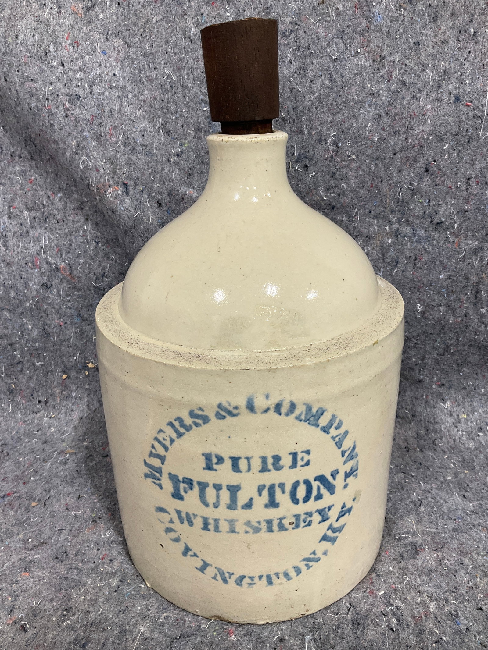 Vintage Fulton Whiskey Stoneware Jug (13in Tall) (1 of 1)