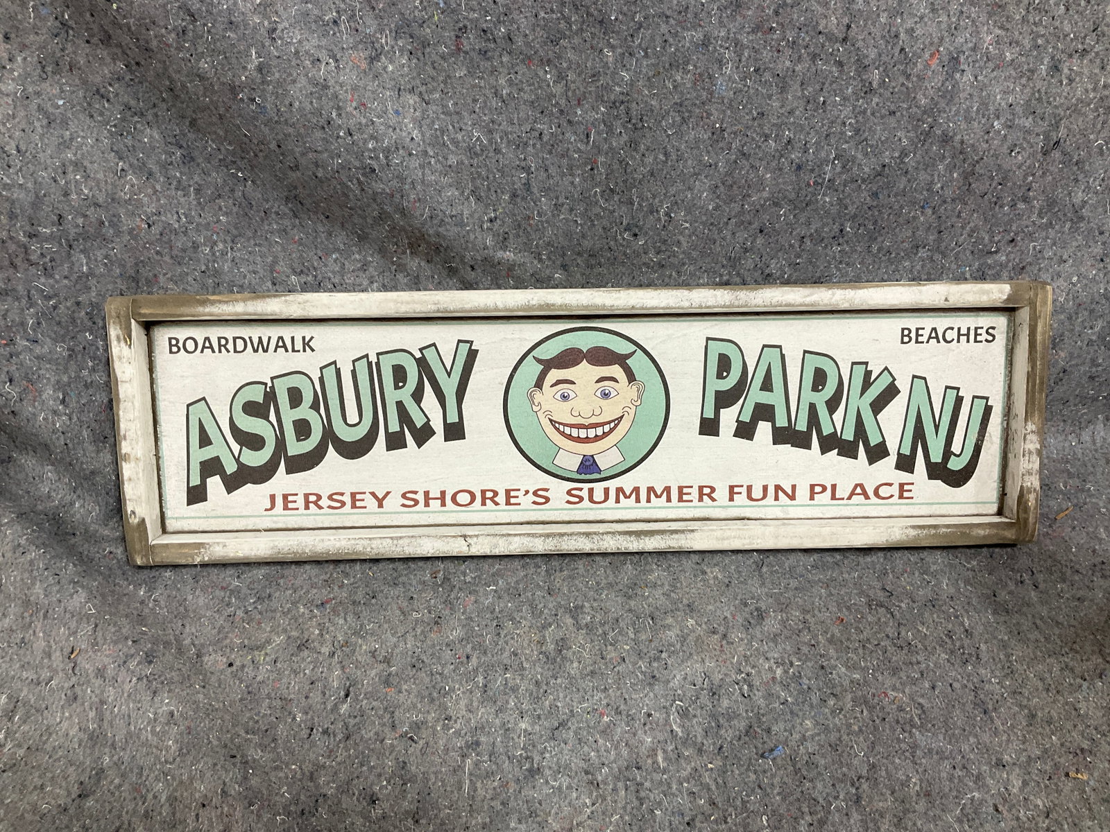 Asbury Park NJ wooden framed sign(7.25inx25.25) (1 of 1)