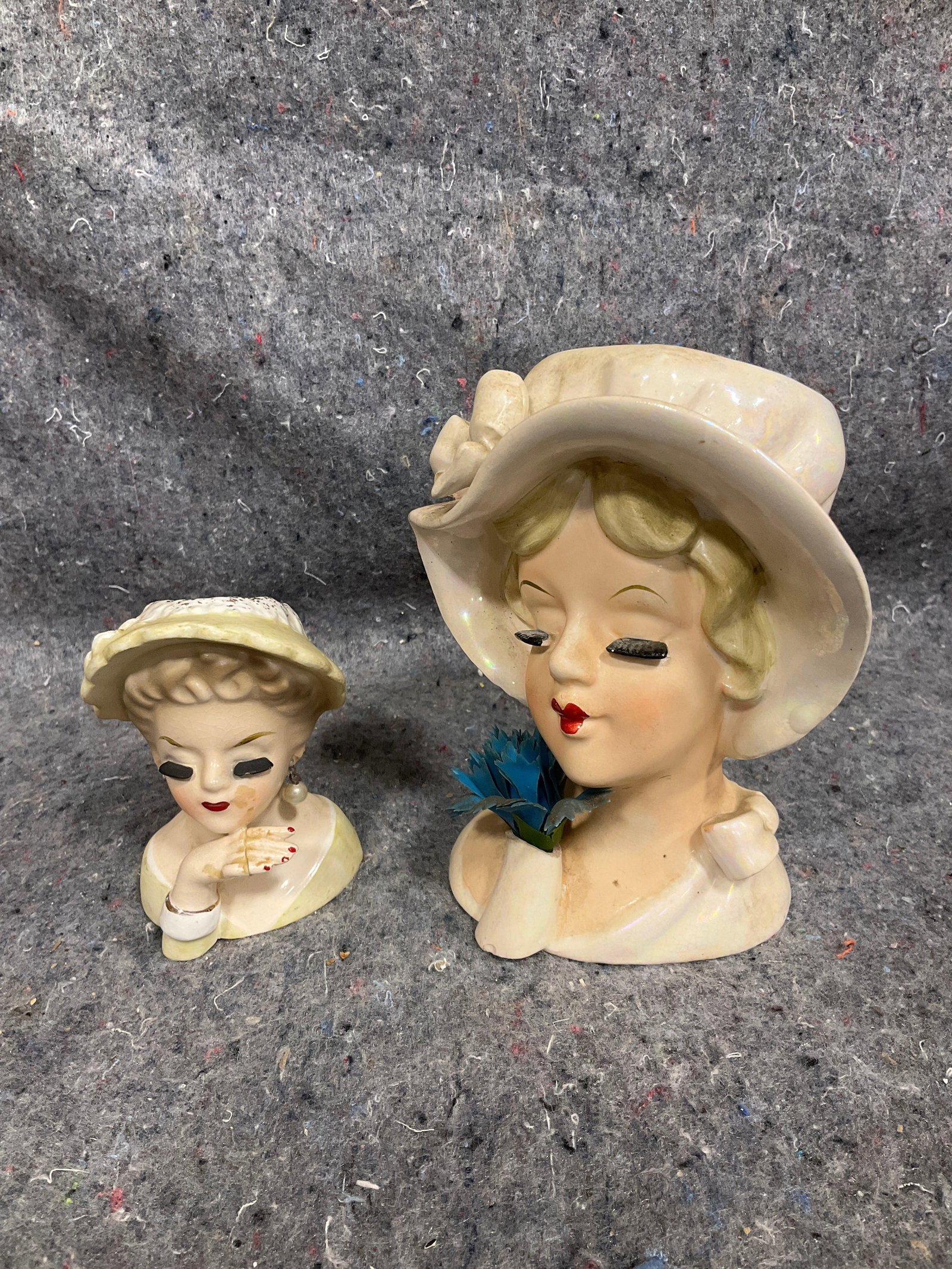 Vintage Lady Head vases(5.5in tallest) (1 of 1)