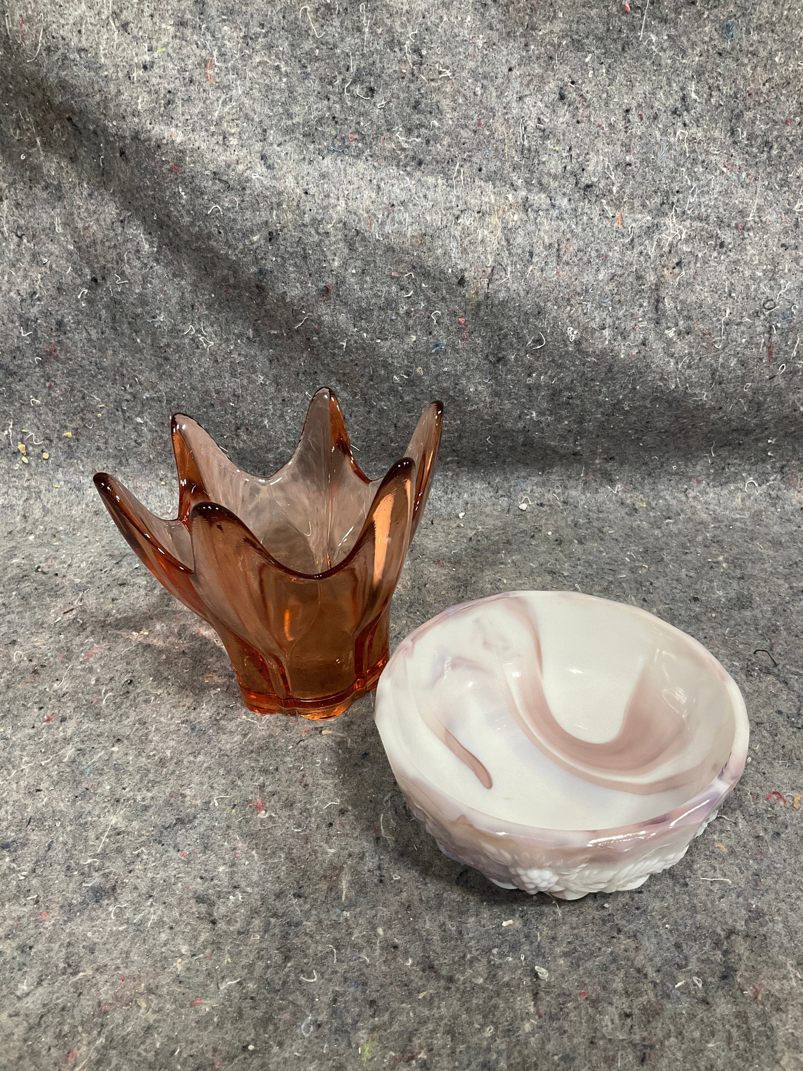 Vintage Viking Glass pedestal bowl and slag glass bowl (1 of 1)