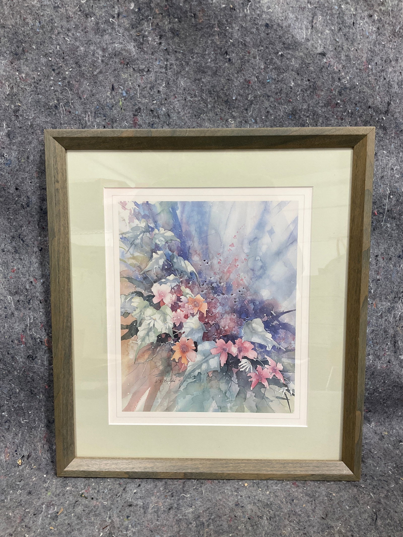 Framed and signed floral print(11.5inx13in) (1 of 1)